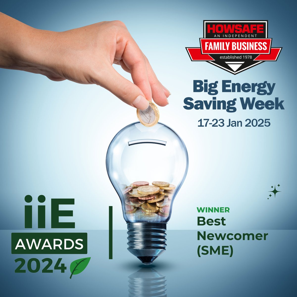 Howsafeltd's tweet photo. 🌍💡 Big Energy Saving Week is coming (17-23 Jan 2025)! 💡🌍
Howsafe is proud to be #Sustainability focused:
🏅 iiE Best Newcomer 2024
🥉 Bronze Certified, aiming for Silver
#BigEnergySavingWeek #EcoFriendly #Howsafe https://t.co/hz6hZMQX92