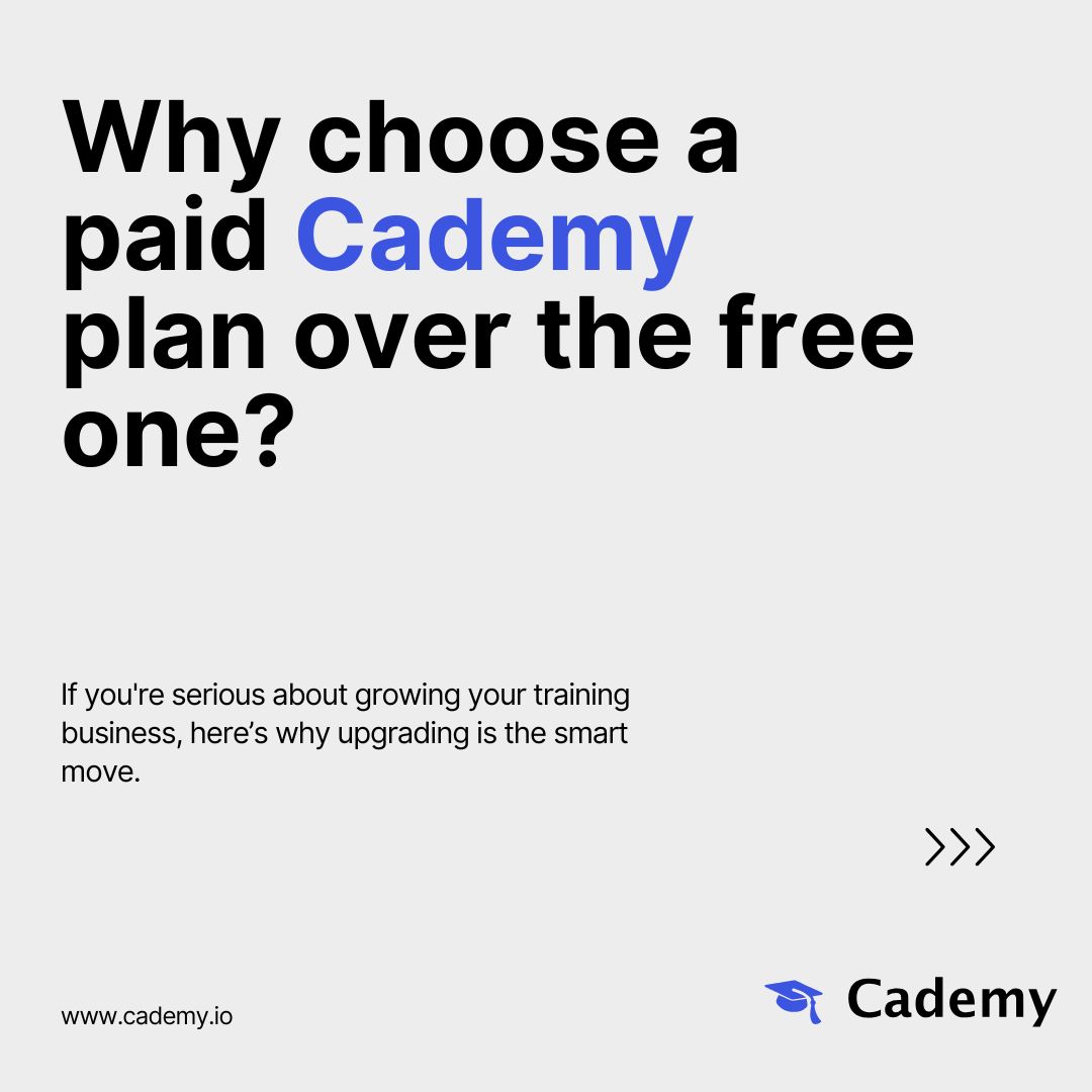 cademy__'s tweet image. Pro Tip: 5 Reasons to upgrade to a paid Cademy plan!
#LMS #BookingSystem #CustomBranding #PremiumSupport #OnlineCourses #OnlineGrowth #Cademy
