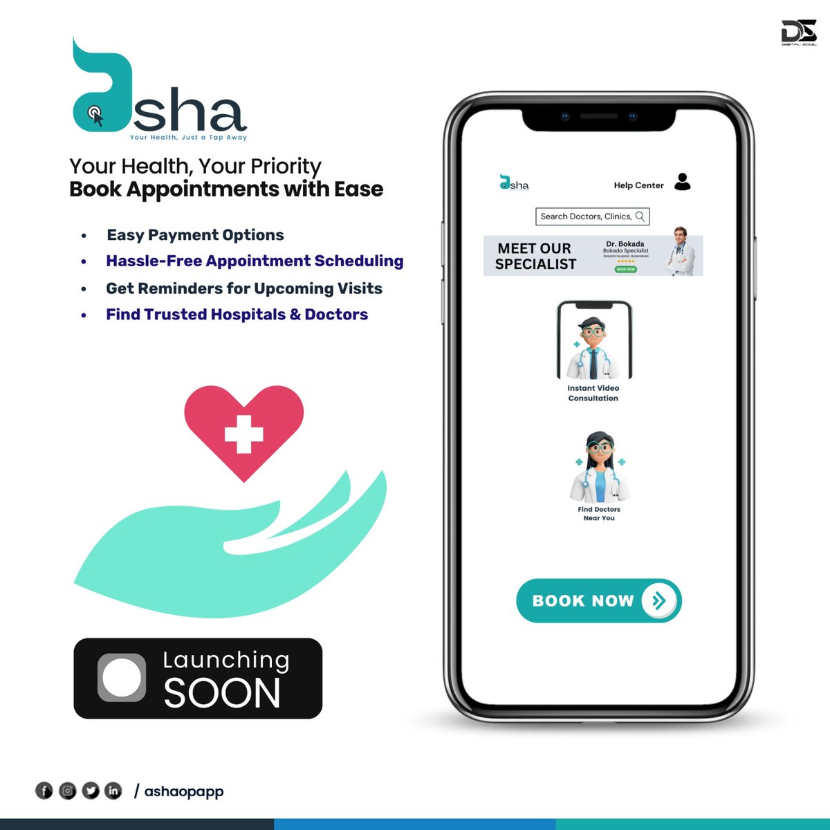 AshaOpApp's tweet photo. Stay tuned for our new App – Coming Soon! 🚀

Your health, our priority! 💙

#HealthcareMadeEasy #AshaOPBookingApp #HassleFreeAppointments #DigitalHealthCare #HealthcareInnovation #ComingSoon #PatientCare #BookAppointmentsOnline #smarthealthsolutions https://t.co/765oeODGi4