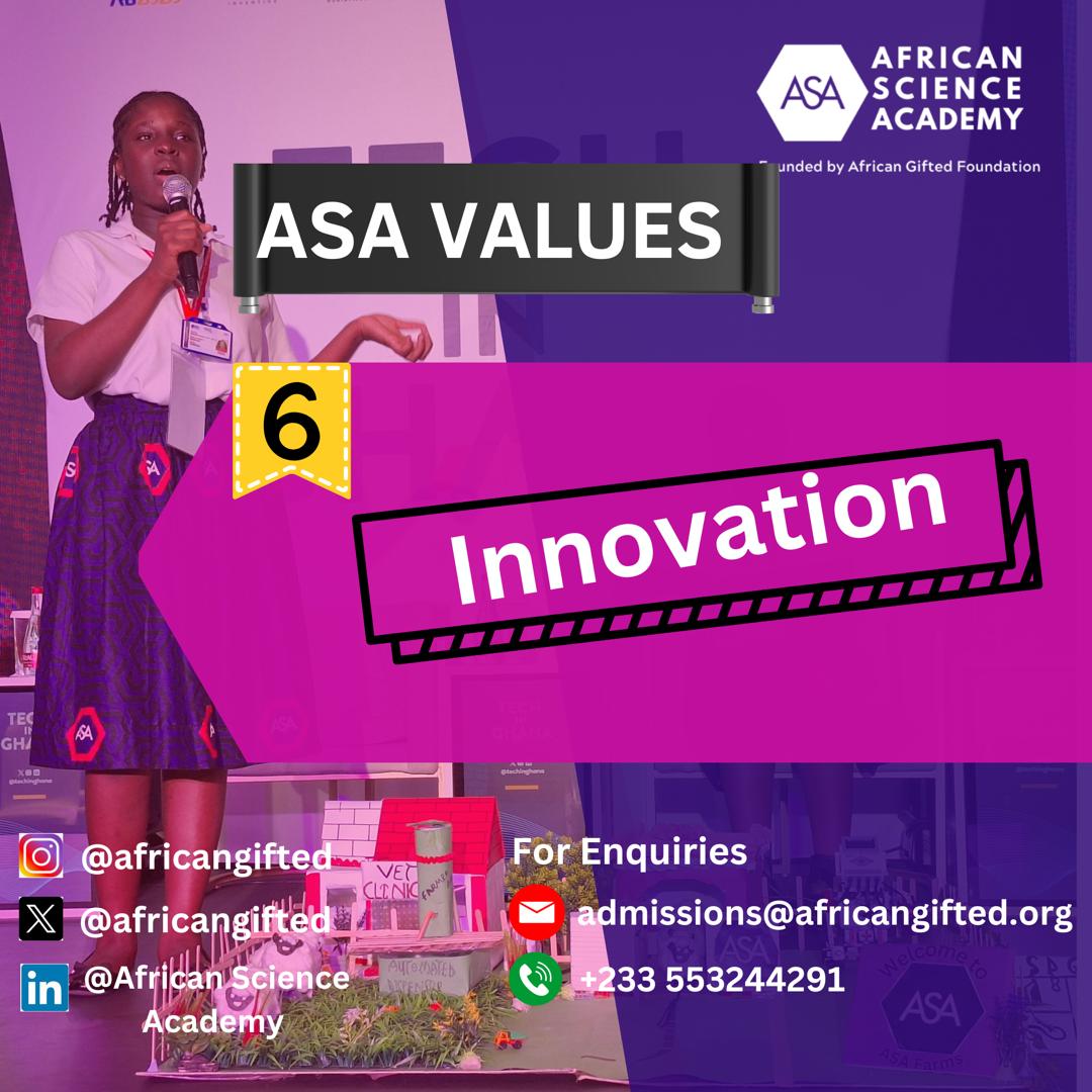 AfricanGifted's tweet photo. ๐ Endless Possibilities ๐
ASA is excited to have journeyed you through its core values.
#6 Students at ASA are driven by innovation, challenging their status quo, embracing new ideas, and continuously evolving.
Apply here โก๏ธ: https://t.co/lLnGsZVjqk
#InsideASA
#ASACoreValue https://t.co/HplL2L0bYL