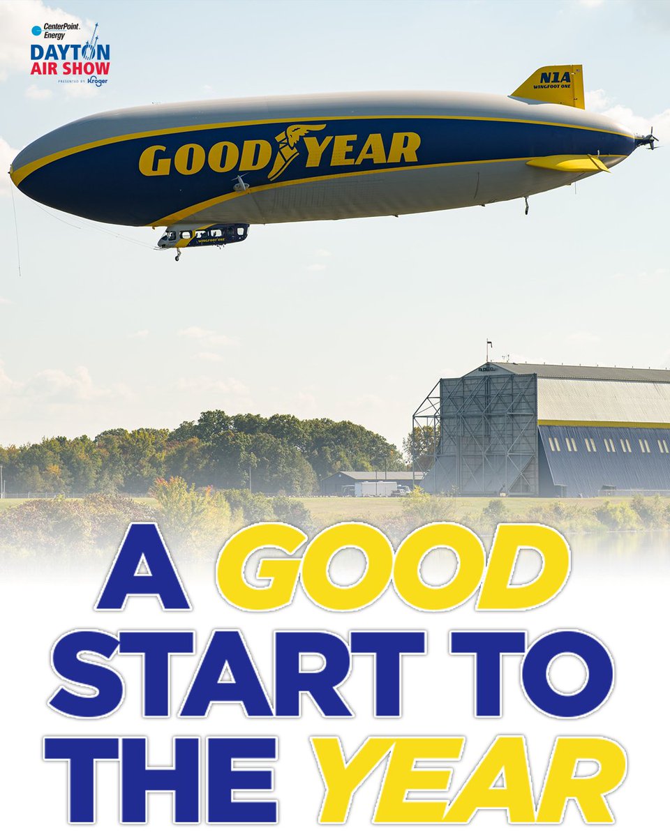 Gracing the skies at the CenterPoint Energy Dayton Air Show Presented by Kroger is the GOODYEAR BLIMP!

We are very excited to have the Goodyear Blimp at the air show this summer, as they are celebrating the 100th anniversary of the Goodyear Blimp program this year!