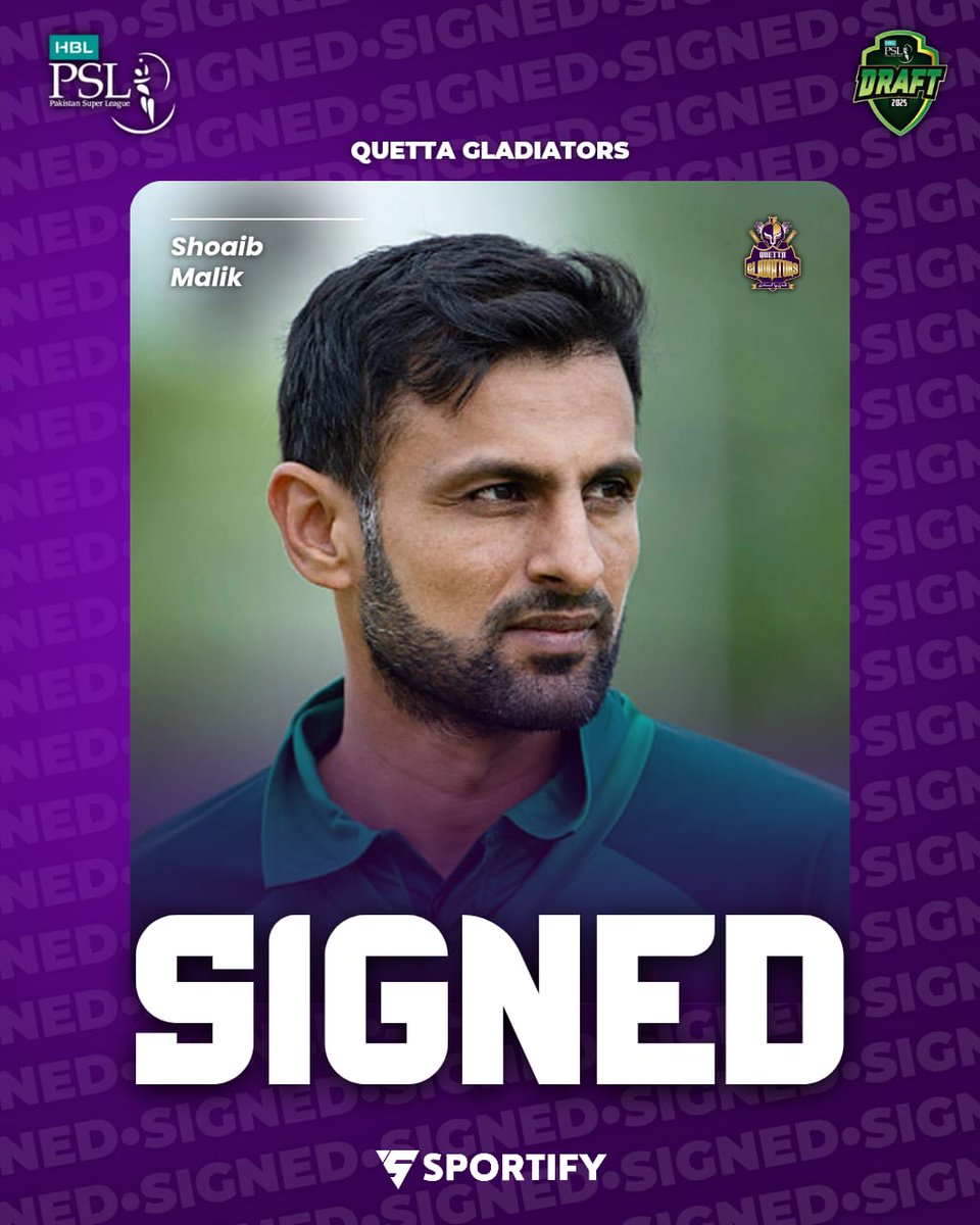 Sportify777's tweet photo. 🚨 PSL Signing Alert 🚨
Shoaib Malik is now a Gladiator 💥🏏
#ShoaibMalik #QuettaGaldiators #PSL10 #DecadeOFPSL #Sportify https://t.co/EqpNTp1wiX