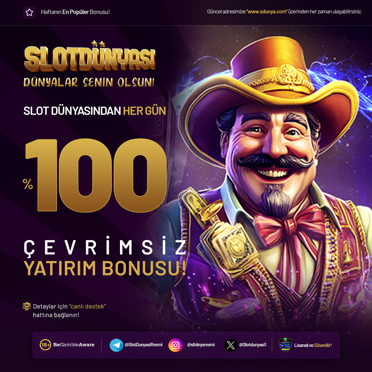 Slotdunyasi1's tweet image. 🔥 %100 Çevrimsiz Slot Bonusu ile Kazancın Anahtarı Senin Elinde! 🔥
➡️ Çevrim derdi yok! Yatırımını yap bonusunu kap, oyun heyecanını kaçırma! ⬅️
🎁 Sürpriz Etkinlikler, Özel Bonuslar için sosyal medyada bizi takip et! 🎁
💖 Türkiye ve Avrupa'nın En Güvenli Kazanç Kapısı:…