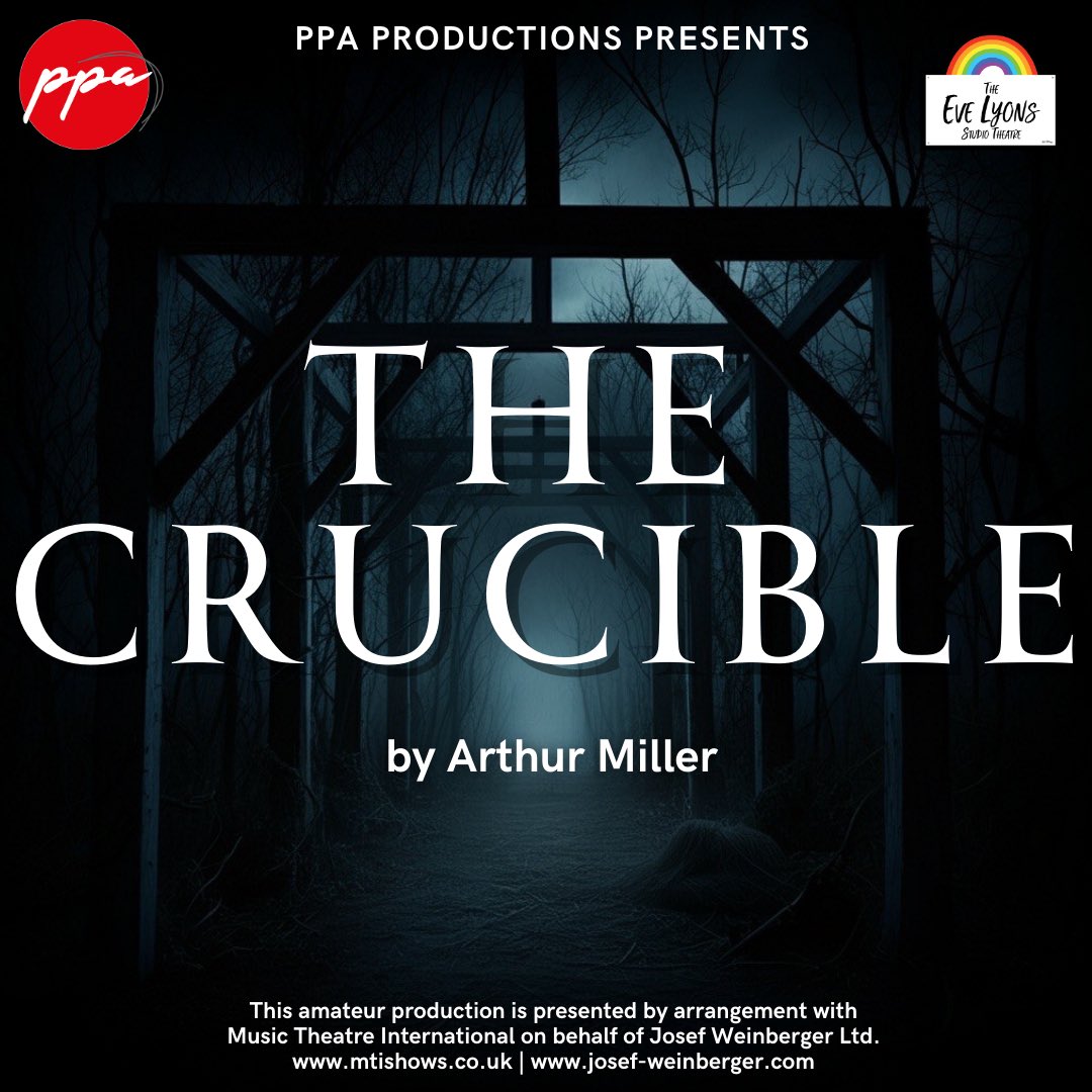 PPAcademyUK's tweet photo. SPRING SHOW ANNOUNCEMENTS!
We are delighted to announce that our third and final show in our Spring season will be….
THE CRUCIBLE by Arthur Miller
📆Thursday 20th March- Saturday 22nd March 2025
📍Eve Lyons Theatre, PPA
Tickets will be released soon👀
#ppa #play #3rdyear https://t.co/viughpqfZS