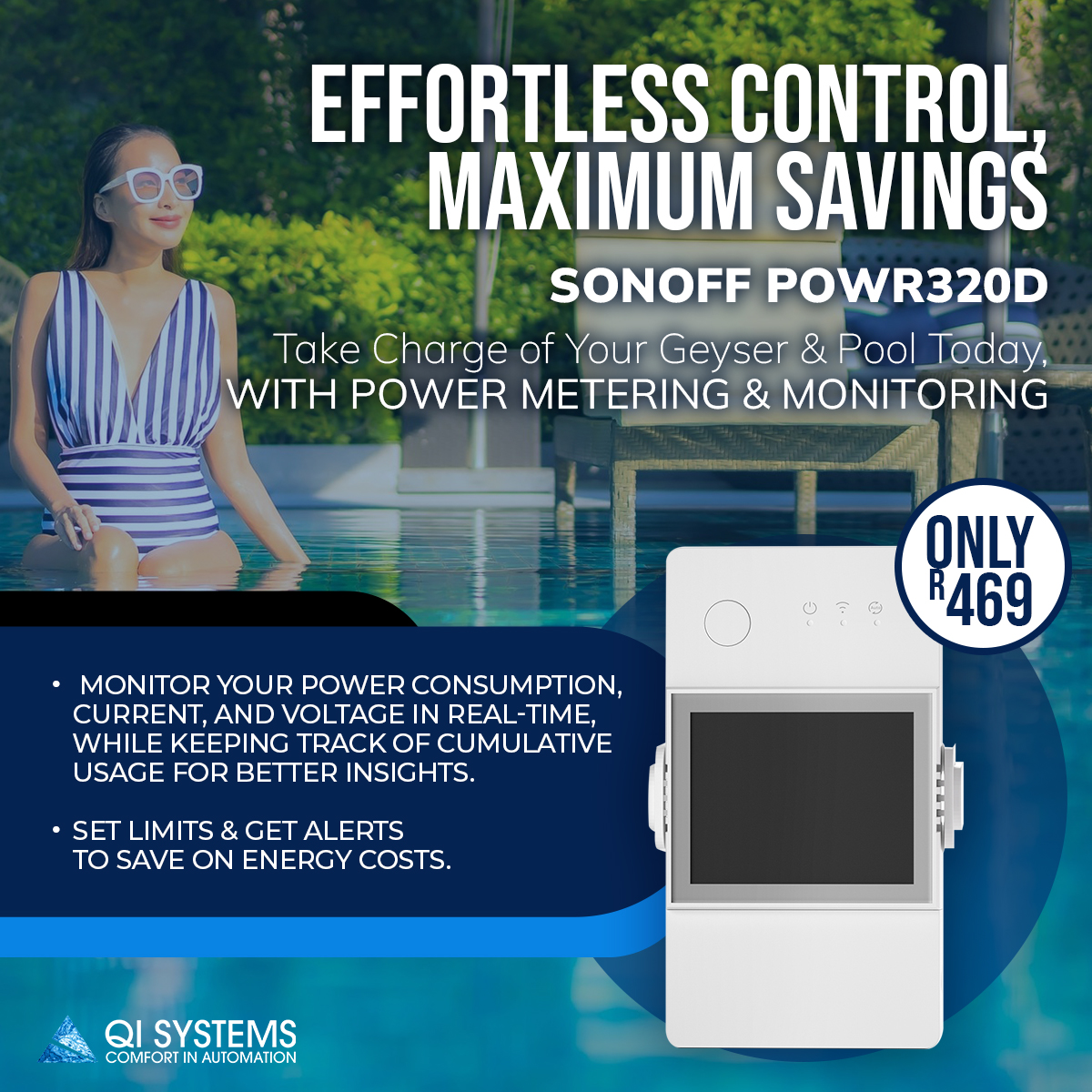 SystemsQi's tweet photo. Effortless Control with the Sonoff POWR320D Smart Timer

Upgrade your geyser or pool management with the Sonoff POWR320D Smart Timer Switch featuring advanced power metering and monitoring capabilities.

Purchase online now: https://t.co/2WG2SwAUGJ

#QISystems #SmartHome #Sonoff https://t.co/jnJBbl8T1d