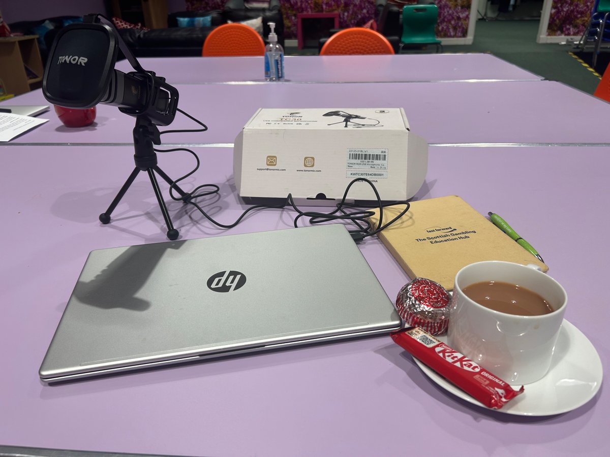 Settling down to record a Slovakian version of our <a href="/fastforwardorg/">Fast Forward</a>  #gamblingharms video for the Roma Community here at The Space in Govanhill. As you can see I am spoilt with my choice of biscuits! #romacommunity