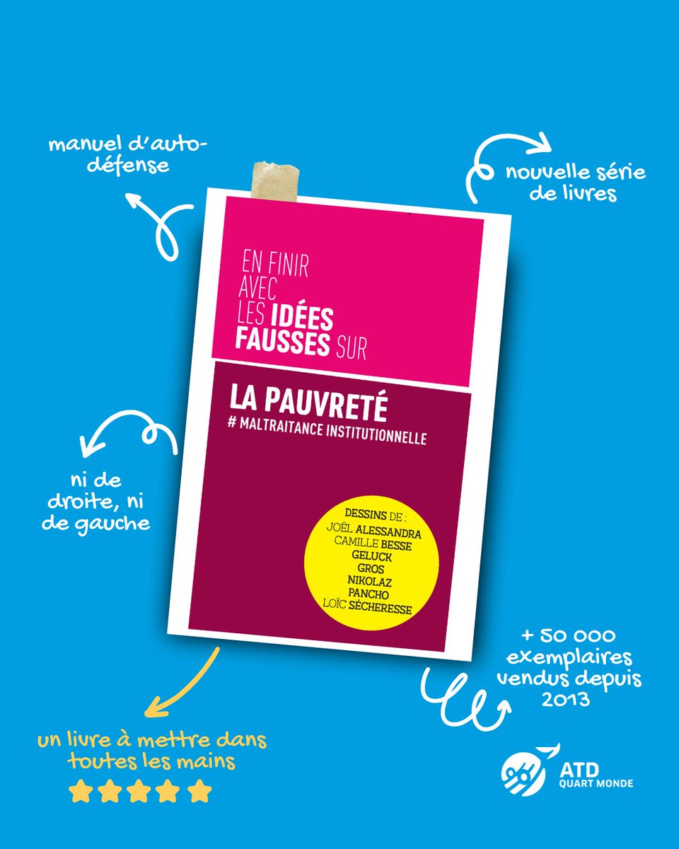 Ça y est les #IdéesFausses 2025 sont sorties 🔥

Quand la pauvreté rencontre les institutions, ce sont souvent les plus #pauvres qui trinquent.

📚Découvrez des dessins percutants et des réponses aux préjugés dans ce nouvel opus👇
atd-quartmonde.fr/produit/en-fin…