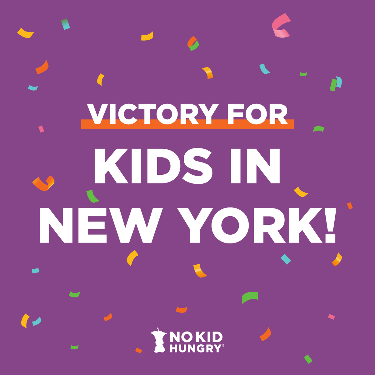 BIG NEWS for kids in #NewYork and our friends at @nokidhungryny! 🎉
 
NY <a href="/GovKathyHochul/">Governor Kathy Hochul</a> announced plans to provide kids in every corner of New York State with no-cost school breakfast and school lunch! This is a HUGE win for families and ensures all kids have regular access to