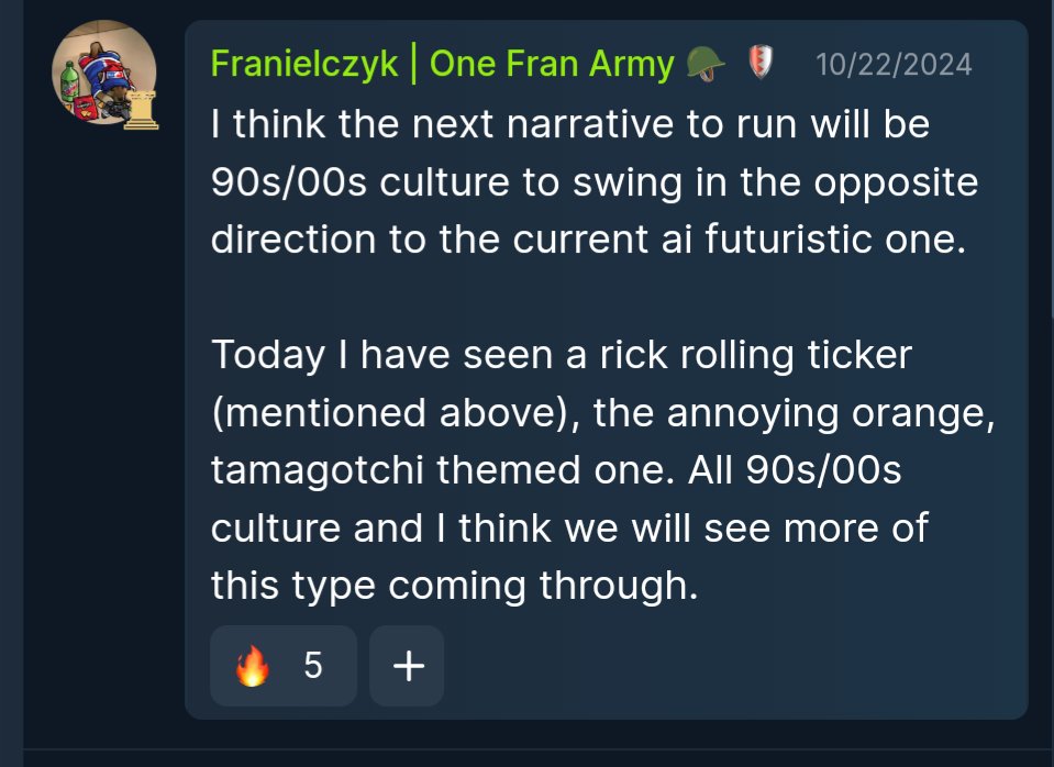 onefranarmy's tweet image. Don't fade small accounts
205x call on MLG (800k to 164m)
100x call on Y2K (400k to 40m)
Follow for more analysis and future alpha 👍