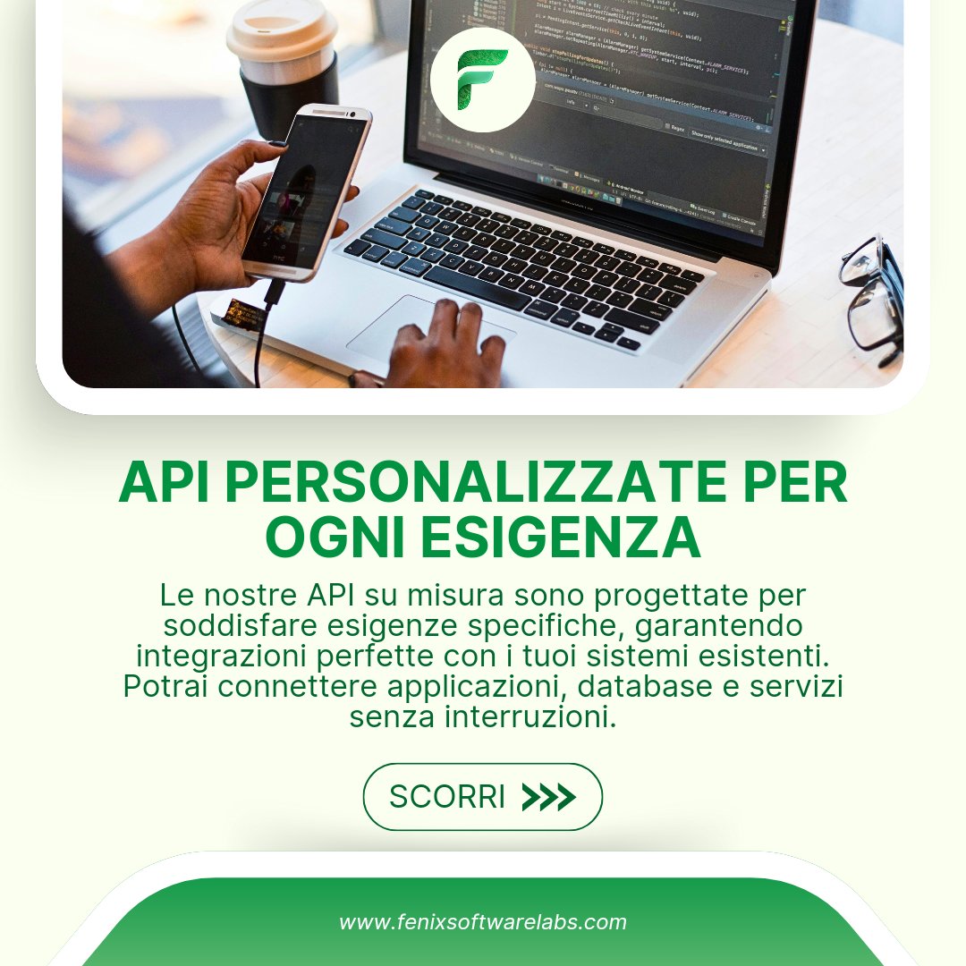 fenixTechLabs's tweet image. Con le API personalizzate di Fenix, semplifica i tuoi processi, integra i tuoi sistemi e ottimizza i flussi di lavoro. La tua crescita digitale inizia qui. Scopri di più!
#FenixSoftwareLabs #CustomAPI #BusinessGrowth