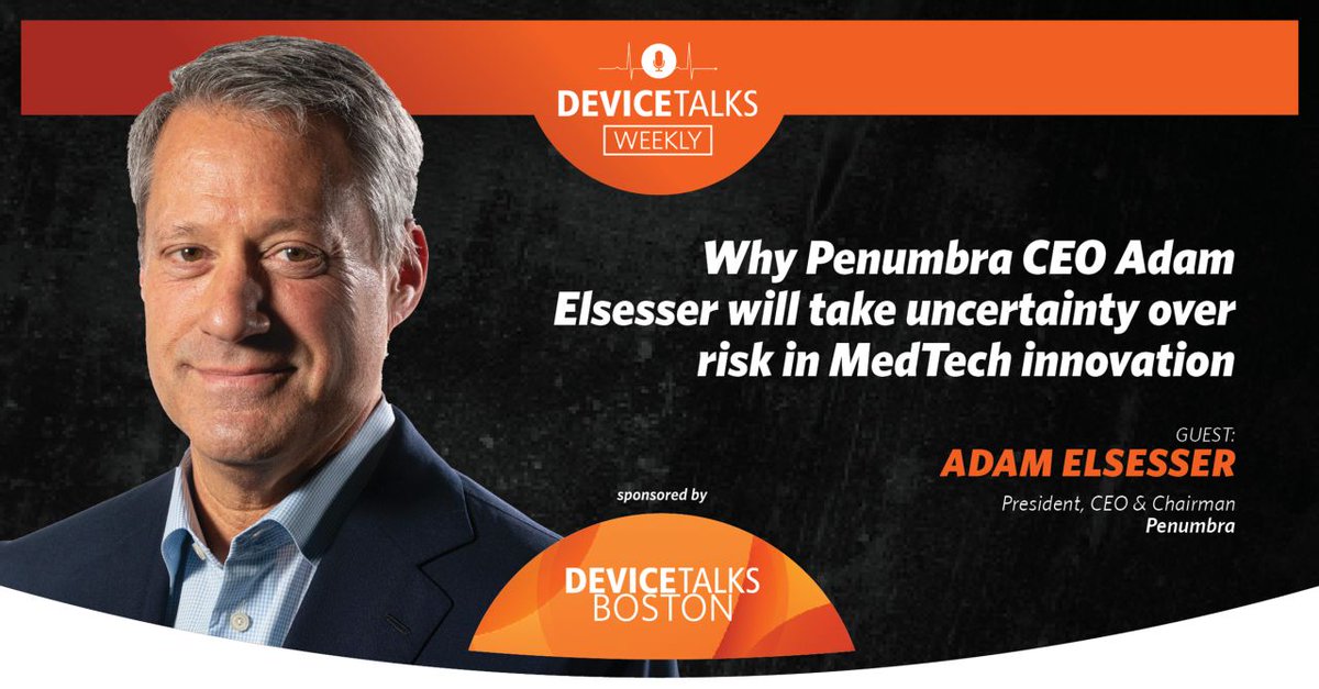 DeviceTalks (@devicetalks) on Twitter photo In this episode of the #DeviceTalksWeekly Podcast, Host Tom Salemi speaks with Adam Elsesser, CEO of <a href="/penumbrainc/">Penumbra, Inc.</a> which has grown into a force in the #vascular & #neurovascular industries.
LISTEN HERE: devicetalks.com/why-penumbra-c…
#MedtechInnovation #Medtech In this episode of the #DeviceTalksWeekly Podcast, Host Tom Salemi speaks with Adam Elsesser, CEO of <a href="/penumbrainc/">Penumbra, Inc.</a> which has grown into a force in the #vascular & #neurovascular industries.
LISTEN HERE: devicetalks.com/why-penumbra-c…
#MedtechInnovation #Medtech