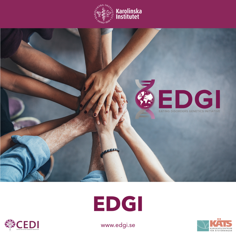 CEDI_KI's tweet image. We are now starting up recruitment for the EDGI study again and looking for people who have/have had anorexia nervosa, bulimia nervosa, binge eating disorder or avoidant/restrictive eating disorder (ARFID) or have never had an eating disorder. 

edgi.se