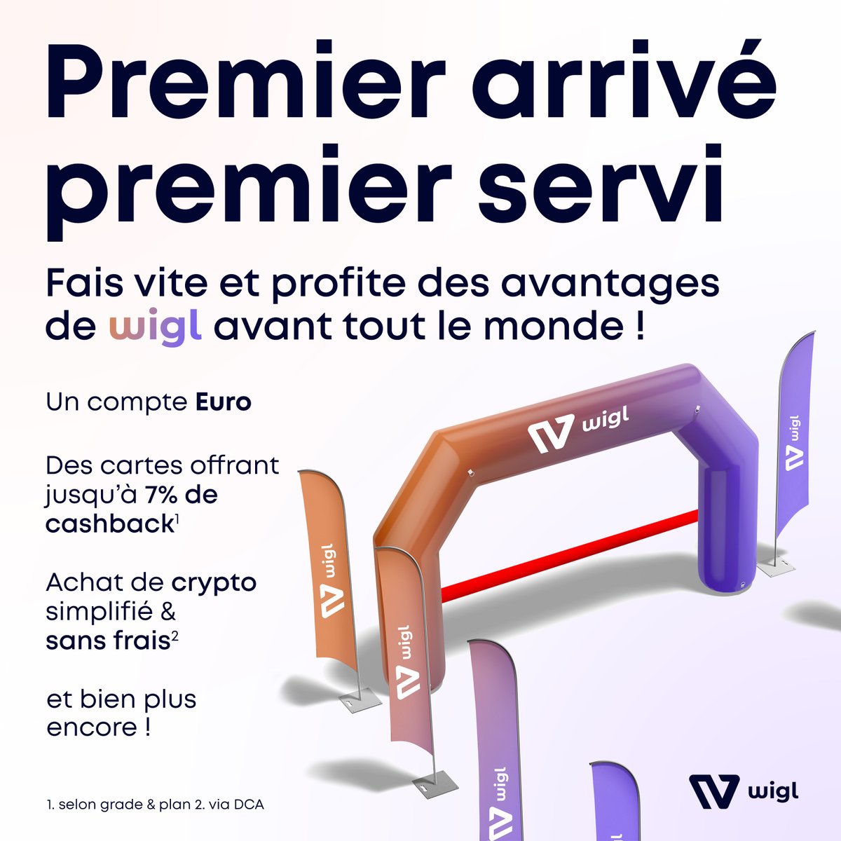 WiglApp's tweet photo. Ce n'est pas une course... mais arriver en premier c'est mieux 🏁😉 !
Rejoins nos premiers utilisateurs dans l'aventure Wigl pour profiter d'un max d'avantages.
➡️ https://t.co/pZyCWcEoEH
#crypto #neobanque #app #finance https://t.co/F0LO5WsP7S
