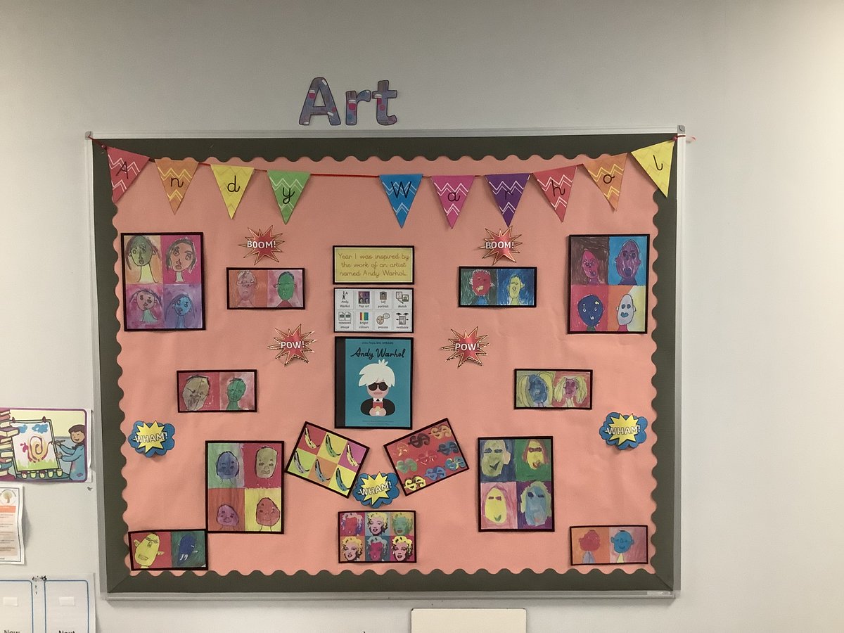 Our amazing corridor display by our fabulous year 1s, showcasing their creativity, inspired by one of the best known pop artists Andy Warhol. <a href="/TheWarholMuseum/">The Andy Warhol Museum</a> 
#harmonypledge <a href="/MrMiahHPA/">Mr Miah</a> #art #popart