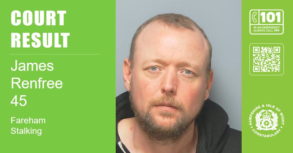 FarehamPolice's tweet image. A man has been jailed following a terrifying campaign of stalking in #Fareham
James Renfree, 45, sent hundreds of threatening emails to a woman, and turned up at her house threatening to shoot her partner.
Full details of the case here >>> orlo.uk/nk9k1