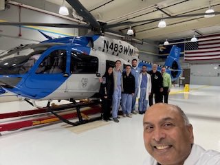 Dr. Patel taking the Chest team to see the helipad and meet the Mayo One team. <a href="/MayoPCCM/">MayoPCCM</a> our fellows are sub-attending in our inpatient Pulm service, where we care for several Pulm pathologies. Including pts who need to be 🚁🚁🚁 airlifted to Mayo #meded #pccm #whymayopccm