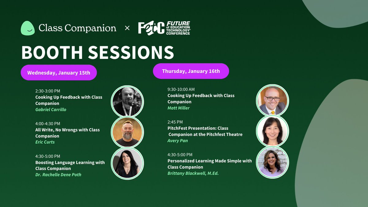 Class Companion ๐ฆธ ๐ (@classcompanion_) on Twitter photo ๐จ Itโs happening! We're just a couple days away from <a href="/fetc/">FETC</a>. Stop by Booth #3181SP for insights from <a href="/jmattmiller/">Matt Miller ๐๏ธ</a>ย , <a href="/Rdene915/">Dr. RACHELLE DENร POTH |ThriveinEDU #AI #AIinEDU</a>ย , <a href="/EdTechBites/">Gabriel Carrillo</a>ย , <a href="/resilientteachr/">Brittany Blackwell, M.Ed.โจ๐๏ธ</a>ย & <a href="/ericcurts/">Eric Curts</a>ย . ๐คฉ Pro tips, tools, & more await! #FETC #FETCwithClass ๐จ Itโs happening! We're just a couple days away from <a href="/fetc/">FETC</a>. Stop by Booth #3181SP for insights from <a href="/jmattmiller/">Matt Miller ๐๏ธ</a>ย , <a href="/Rdene915/">Dr. RACHELLE DENร POTH |ThriveinEDU #AI #AIinEDU</a>ย , <a href="/EdTechBites/">Gabriel Carrillo</a>ย , <a href="/resilientteachr/">Brittany Blackwell, M.Ed.โจ๐๏ธ</a>ย & <a href="/ericcurts/">Eric Curts</a>ย . ๐คฉ Pro tips, tools, & more await! #FETC #FETCwithClass