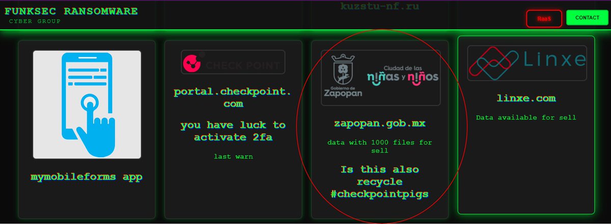 victor_ruiz's tweet image. ⚠️🇲🇽Alerta: El grupo de ciberdelincuentes conocido como #Funksec Ransomware ha incluido al Gobierno Municipal de #Zapopan #Jalisco en su lista de víctimas. Los atacantes están ofreciendo a la venta aproximadamente 1,000 archivos de la dependencia por un monto de 10,000 dólares.
