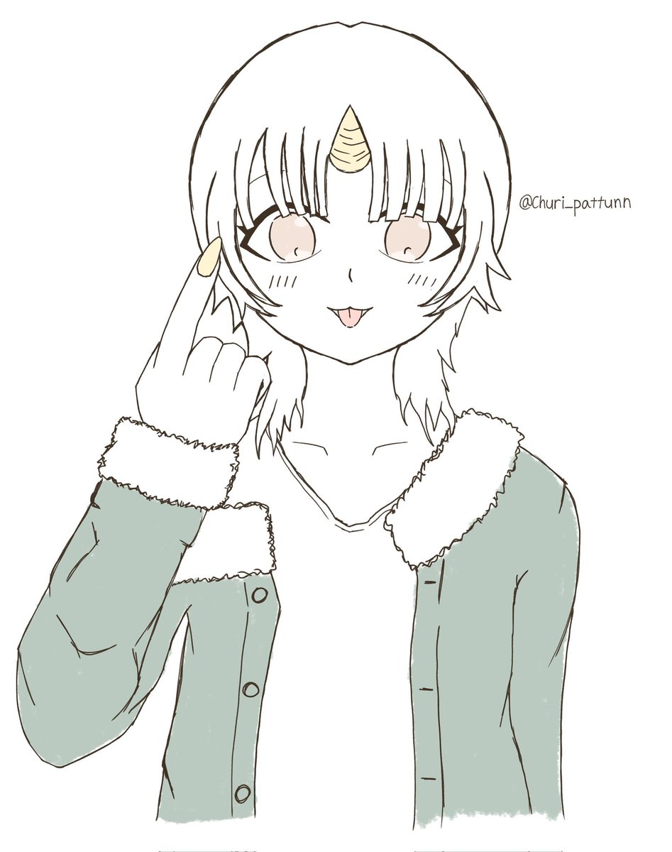 ちいかわのことほぼ知らなかったけど、、
クレーンゲームで一目惚れして描きました！
#ちいかわファンアート 　#擬人化