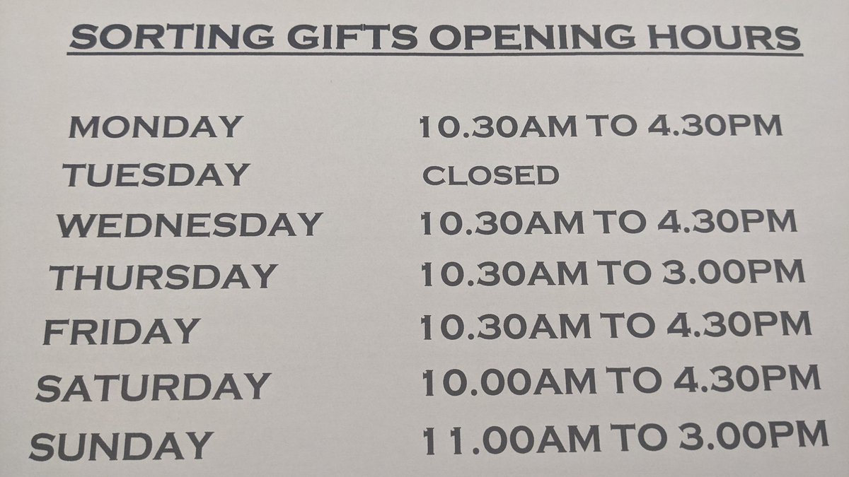 Our opening times this week at Sorting Gifts 44 Guildhall Street Folkestone Kent CT20 1EE #sortinggifts #folkestonekent #dover #ashfordkent #shoplocal #supportsmallbusiness #visitfolkestone
