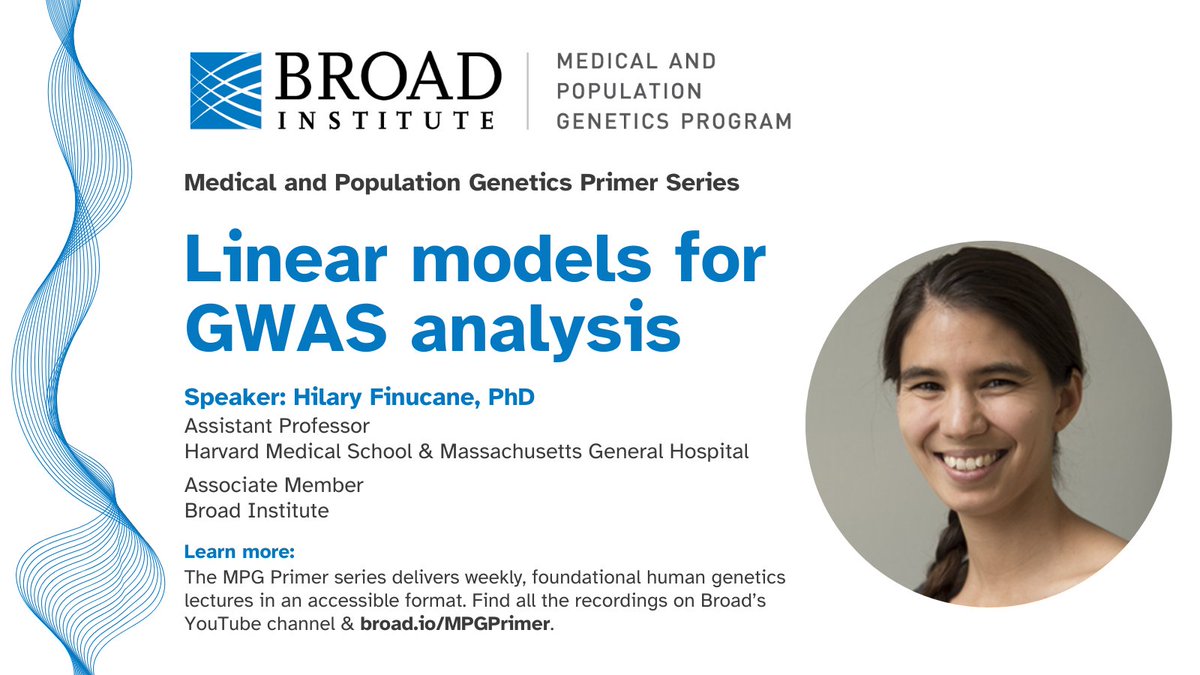 BroadMPG (@broadmpg) on Twitter photo The recording of "Linear models for GWAS analysis" by Hilary Finucane is now available: youtu.be/dbRupzDdeHM?si…
This talk is part of <a href="/broadinstitute/">Broad Institute</a>'s MPG Primer series. For more info, check out broad.io/MPGPrimer The recording of "Linear models for GWAS analysis" by Hilary Finucane is now available: youtu.be/dbRupzDdeHM?si…
This talk is part of <a href="/broadinstitute/">Broad Institute</a>'s MPG Primer series. For more info, check out broad.io/MPGPrimer