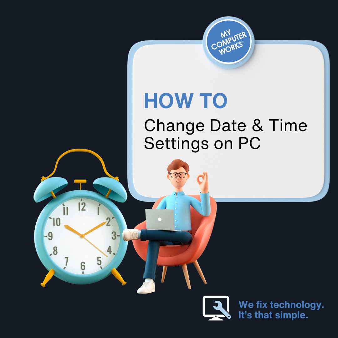 MyCompWorks's tweet photo. Is your Windows PC clock out of sync? ⏰  We’ve got troubleshooting tips to fix common errors and syncing issues. Please read them here: https://t.co/mieheldpi5  

Need extra help? Call My Computer Works at 866-343-4961. 

#WindowsTips #TechSupport #PCHelp #MyComputerWorks https://t.co/IOkuv9LLAd