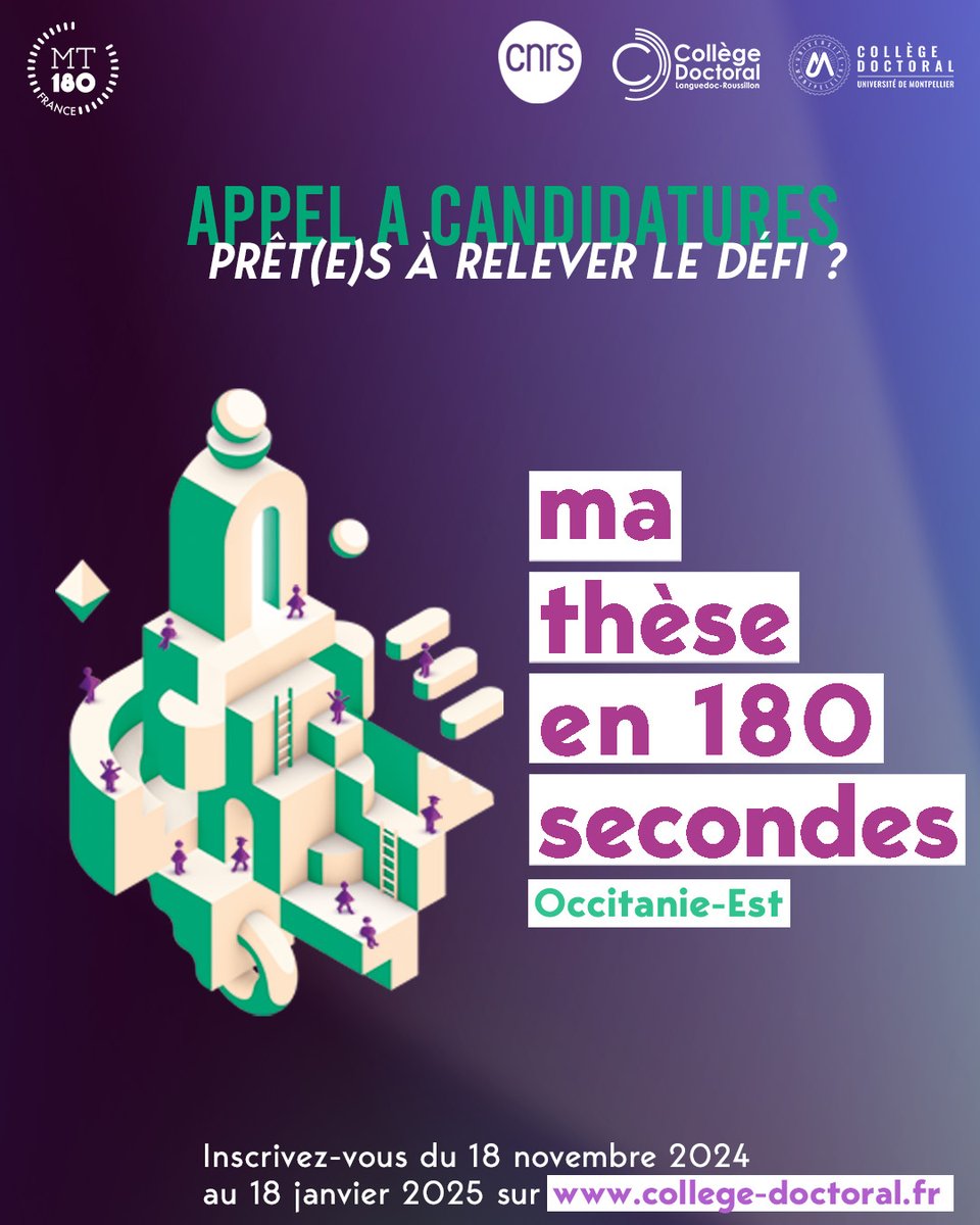 Nîmes Université (@unimesfr) on Twitter photo #MT180 |👩🎓👨🎓#Doctorant.e.s <a href="/unimesfr/">Nîmes Université</a>, inscrivez-vous sans plus tarder à la pré-sélection régionale de "MA #Thèse en 180 secondes"!
💡Cet événement vous donnera l'occasion de vulgariser vos #recherches en trois minutes chrono devant un public varié.
Infos: adum.fr/script/formati… #MT180 |👩🎓👨🎓#Doctorant.e.s <a href="/unimesfr/">Nîmes Université</a>, inscrivez-vous sans plus tarder à la pré-sélection régionale de "MA #Thèse en 180 secondes"!
💡Cet événement vous donnera l'occasion de vulgariser vos #recherches en trois minutes chrono devant un public varié.
Infos: adum.fr/script/formati…