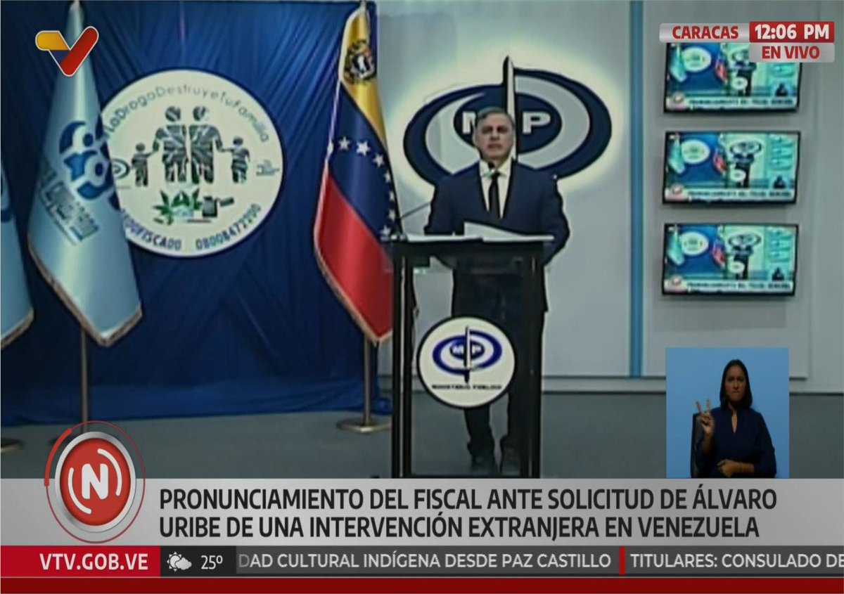 #AHORA Informa Tarek William Saab, Fiscal General, que se está solicitando una orden de aprehensión contra Leopoldo López, incluyendo una solicitud de alerta roja ante Interpol, por instigación de acciones armadas contra la República, traición a la Patria, conspiración y