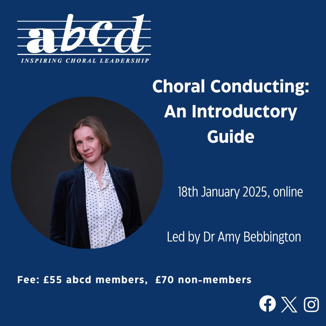 Association of British Choral Directors (@abcdtweets) on Twitter photo There are just a few places left for our stay-at-home online training this Saturday - Choral Conducting: An Introductory Guide, led by the brilliant <a href="/amybebbs1/">Amy Bebbington</a>!
📆 18th January, 9am - 4pm, Zoom
🎟️ £70 (£55 members)
🎶 Perfect for those new to leading choirs, teachers, young There are just a few places left for our stay-at-home online training this Saturday - Choral Conducting: An Introductory Guide, led by the brilliant <a href="/amybebbs1/">Amy Bebbington</a>!
📆 18th January, 9am - 4pm, Zoom
🎟️ £70 (£55 members)
🎶 Perfect for those new to leading choirs, teachers, young