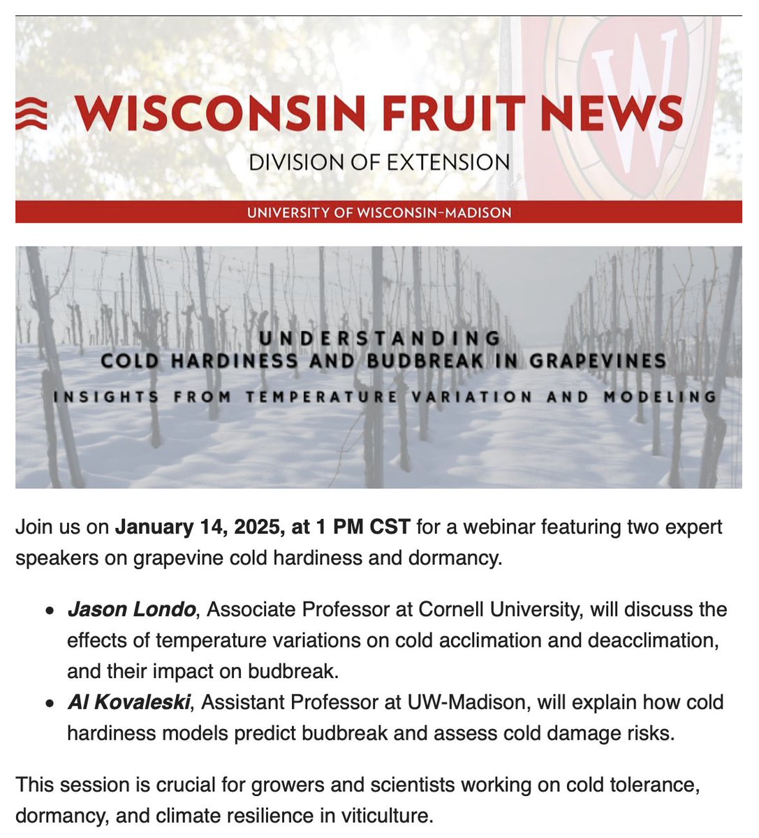 Al Kovaleski (@alkovaleski) on Twitter photo <a href="/shiversherlock/">Jason P. Londo🏳️🌈🍇🍎shiversherlock.bsky.social</a> and I will be talking about cold hardiness things in a webinar tomorrow! If you're interested, you can register here: uwmadison.zoom.us/meeting/regist… <a href="/shiversherlock/">Jason P. Londo🏳️🌈🍇🍎shiversherlock.bsky.social</a> and I will be talking about cold hardiness things in a webinar tomorrow! If you're interested, you can register here: uwmadison.zoom.us/meeting/regist…