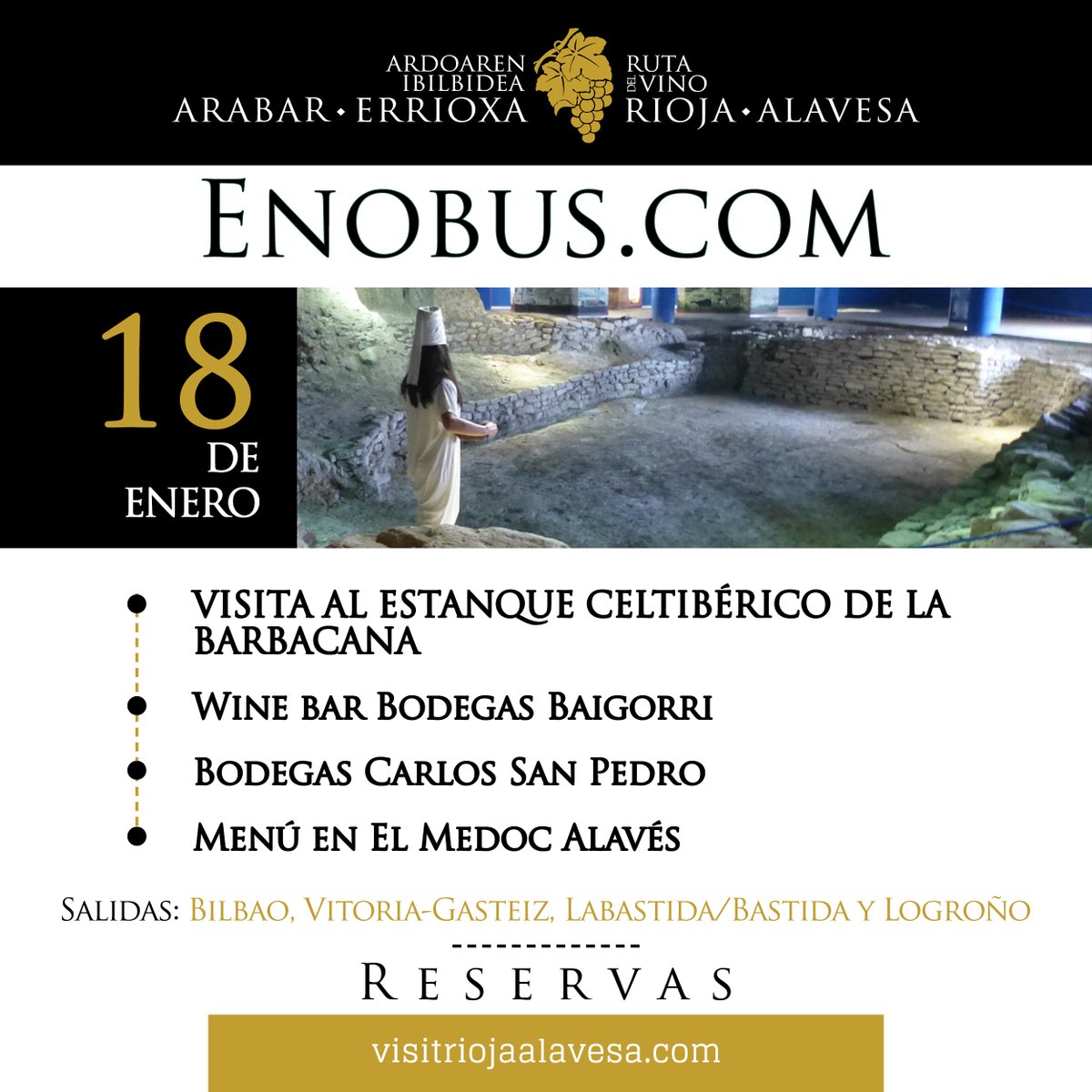RiojaAlavesa's tweet photo. 🚌🍇 🚌🍇 ¿No tienes plan para este fin de semana? ¡Súbete al #Enobus y disfruta de #RiojaAlavesa sin preocuparte del coche!

📲 Más información y reservas aquí ➡️  https://t.co/vZp6vKf2T1 https://t.co/uOSSNGCcvH