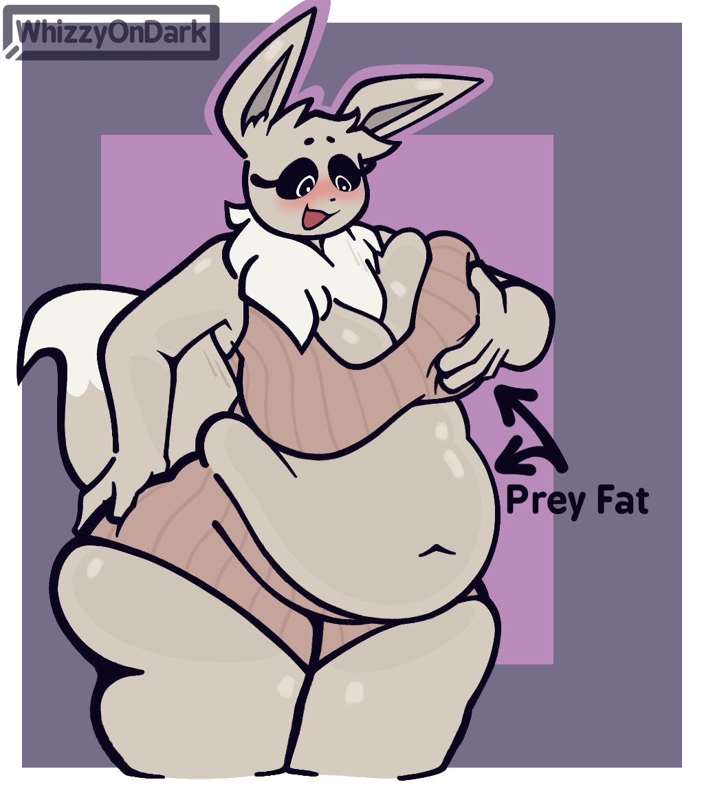 WhizzyOnDark's tweet photo. She’s obsessed with eating too much just for the aftermath 🍽️ 🍈 
/
/
#vore #eevee #pokemon https://t.co/2B9drd41m2