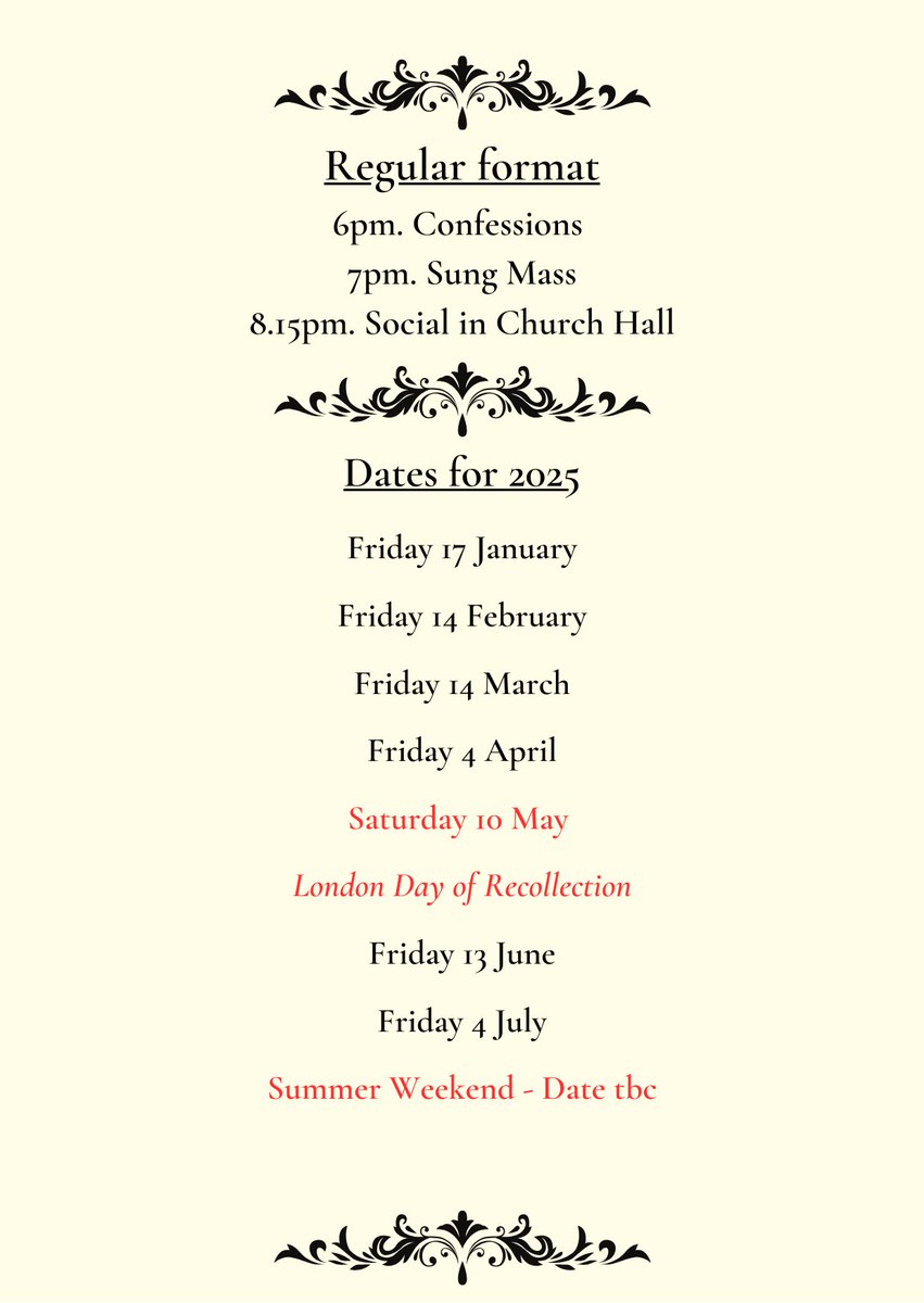 LdnJuventutem's tweet photo. Note our dates for the first half of this year below. See you all there!

All events as usual at St Mary Magdalen, Wandsworth, SW18 2QU - unless otherwise stated https://t.co/KknQlYPQqA