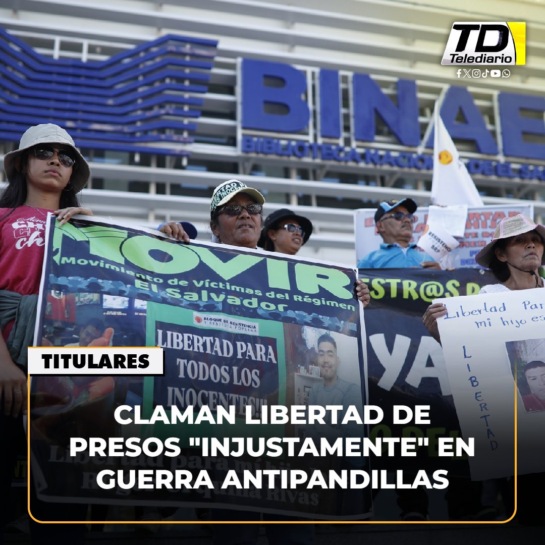 TelediarioGT's tweet image. #Salvadoreños claman libertad de #presos ‘injustamente’ en guerra antipandillas 😨➡ bit.ly/3Wiyqkt