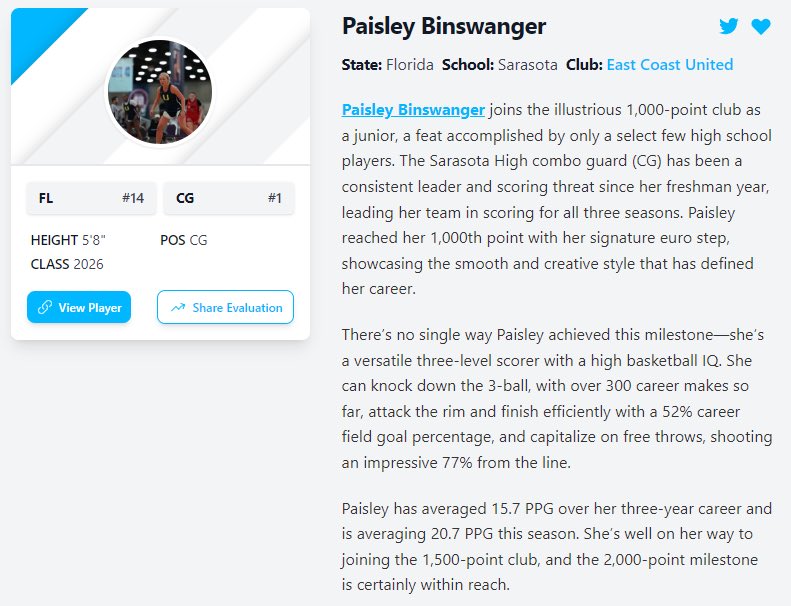 Paisley Binswanger (@pbinswanger2026) on Twitter photo Thank you so much for the write up!!! <a href="/PGHFlorida/">Prep Girls Hoops Florida</a> <a href="/CoachQswader/">Quinton Swader</a> <a href="/sarasotaGBB/">Sarasota Girls Basketball</a> <a href="/ECunitedbball/">eastcoastunited</a> <a href="/SUTSReport/">SUTS Report</a> Thank you so much for the write up!!! <a href="/PGHFlorida/">Prep Girls Hoops Florida</a> <a href="/CoachQswader/">Quinton Swader</a> <a href="/sarasotaGBB/">Sarasota Girls Basketball</a> <a href="/ECunitedbball/">eastcoastunited</a> <a href="/SUTSReport/">SUTS Report</a>