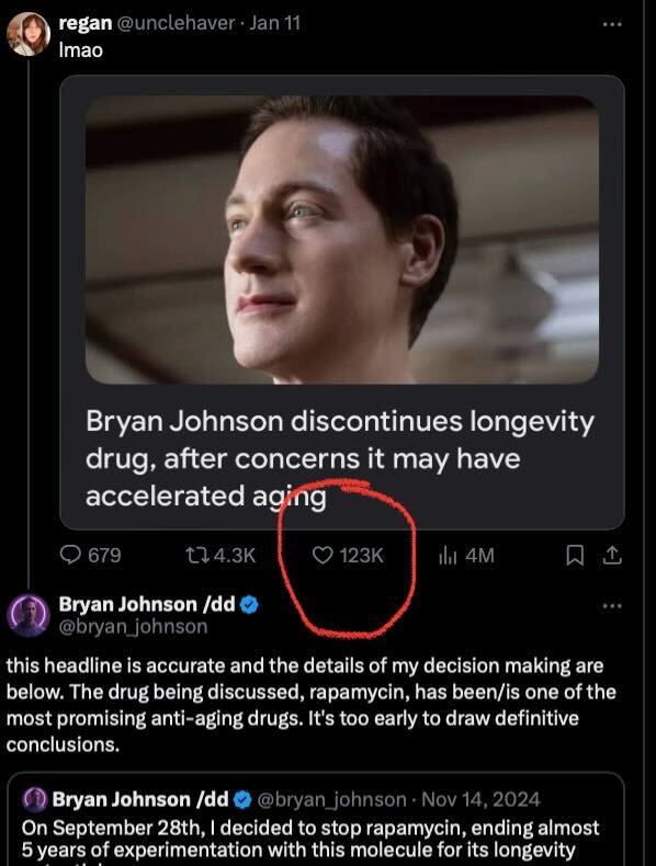 Bryan Johnson tweet media