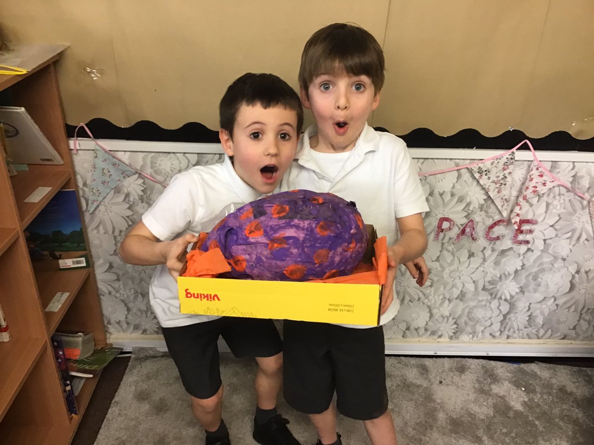 Y2Gayton's tweet photo. Year 2 couldn’t believe their eyes today- a dragon has laid its egg in our classroom! What an amazing opportunity to explore and create expanded noun phrases. We can’t wait to see what happens tomorrow! @GaytonPrimary https://t.co/r9VTk01693