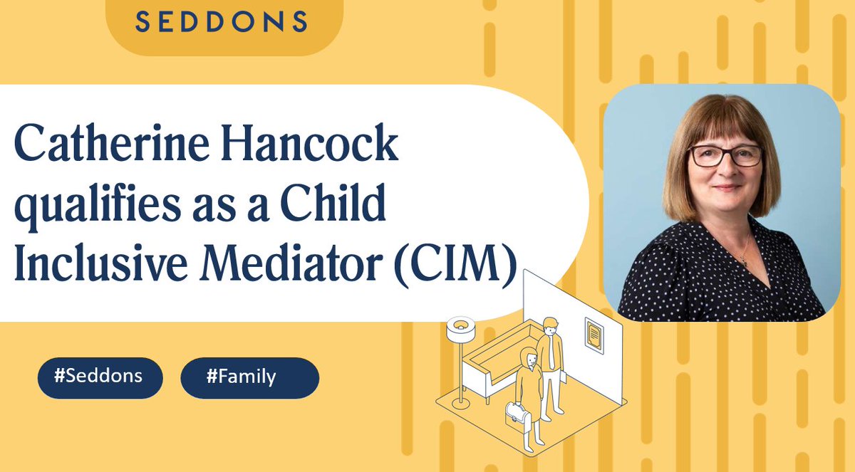 We’re pleased to announce that Catherine Hancock, partner in our Family team, has recently qualified as a Child Inclusive Mediator (CIM)! 🎉 If you'd like to learn more about how Catherine can support your family, please do contact her directly: catherine.hancock@seddons.co.uk