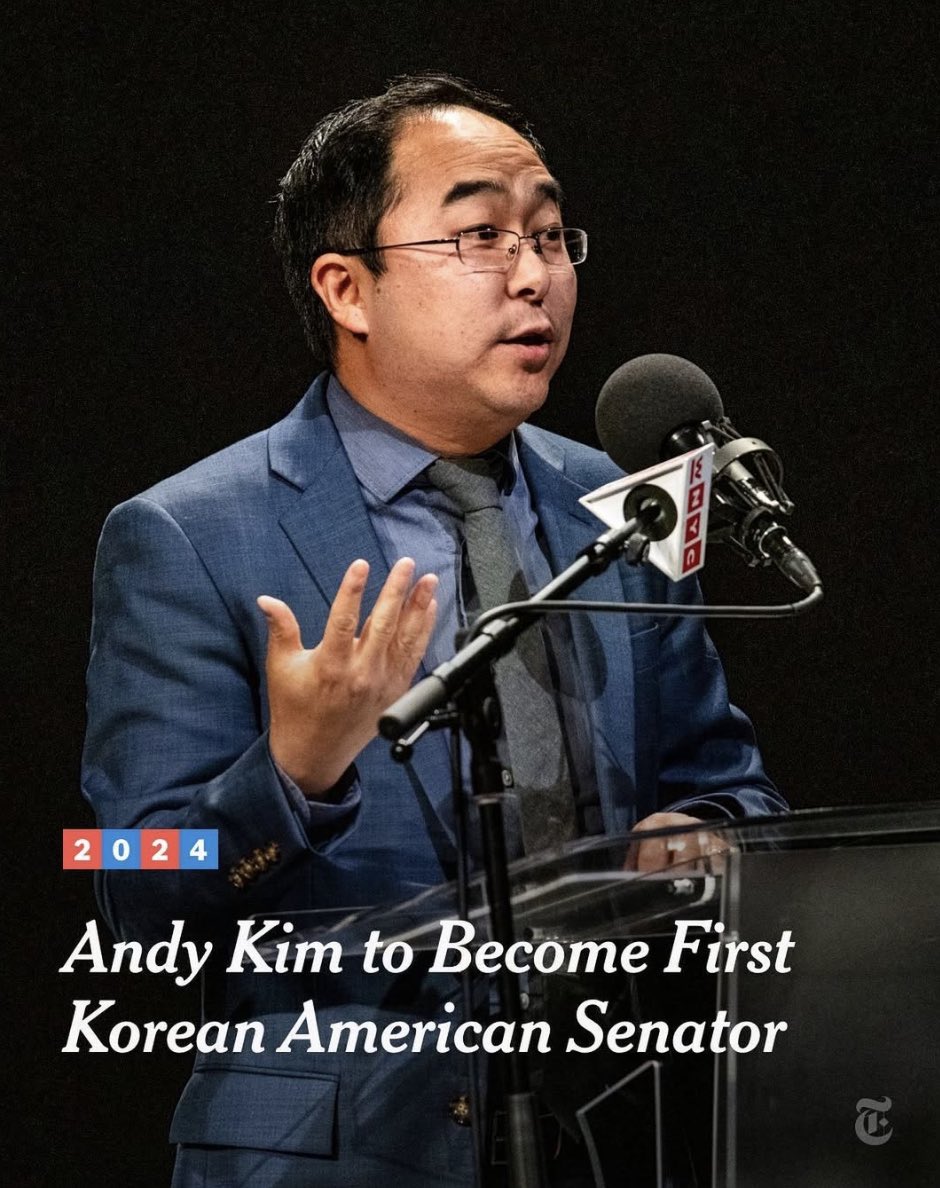 AndyKimNJ's tweet photo. Last year someone told me I’m the wrong kind of minority to win statewide. Now I’m the 1st Asian American Senator from entire east coast. I can appeal not just to people who look like me. My story isn’t just a Korean American/ Asian American story; it’s an American story. 6/10 https://t.co/BLuSlOClt7