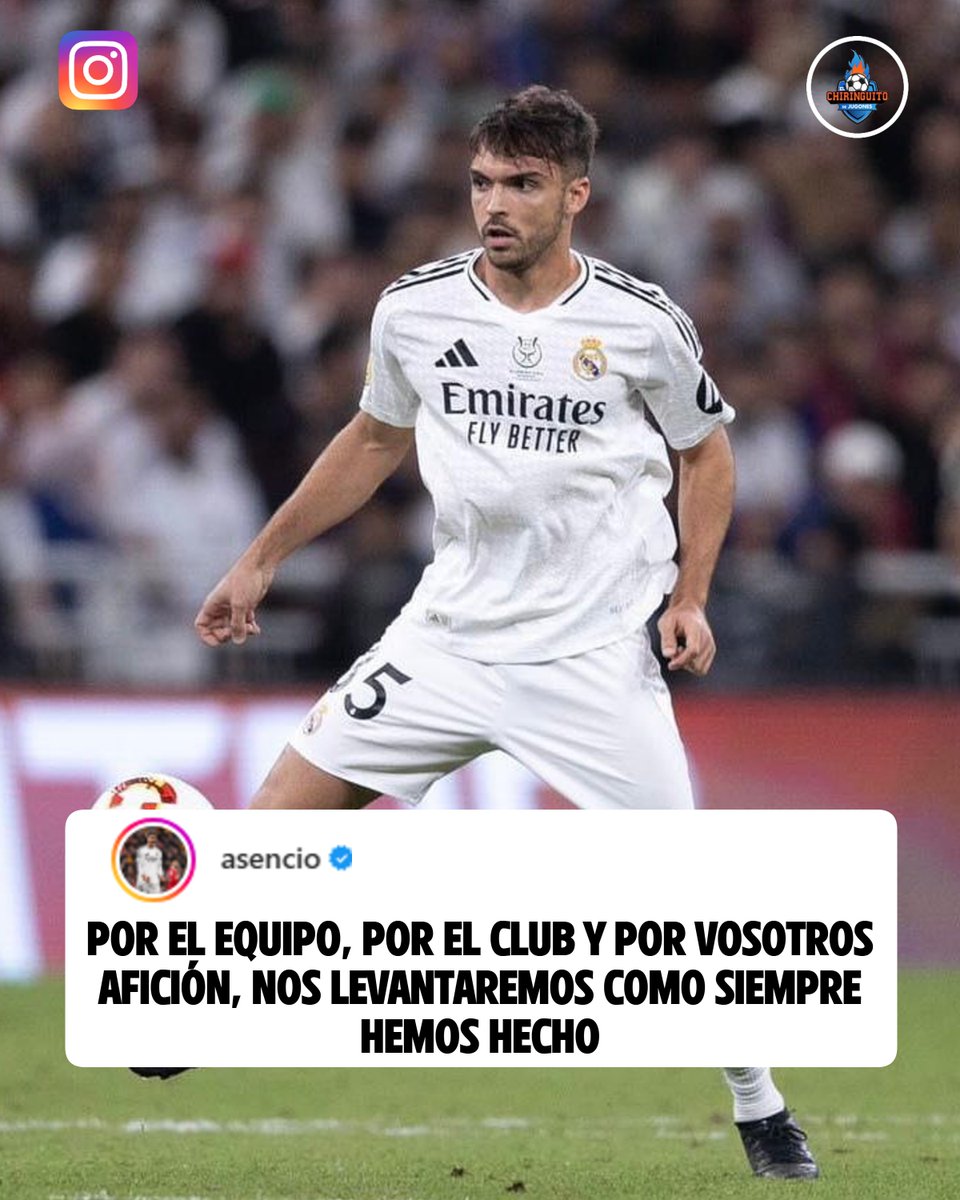 elchiringuitotv's tweet photo. 🤍 "Nos LEVANTAREMOS como siempre hemos hecho".

🗣️ Asencio da la cara tras la derrota contra el Barça.

❓ ¿Merece más minutos en el Real Madrid? https://t.co/zA7kx8lku5