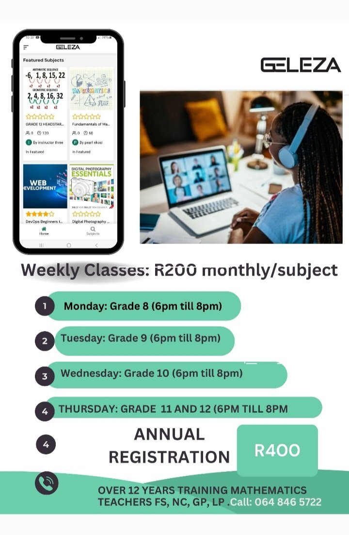 At Geleza we each year contribute to excellet results in maths and science. Launching our app in Feb...we are ready to serve learners anywhere they are in the country. #MatricResults2024