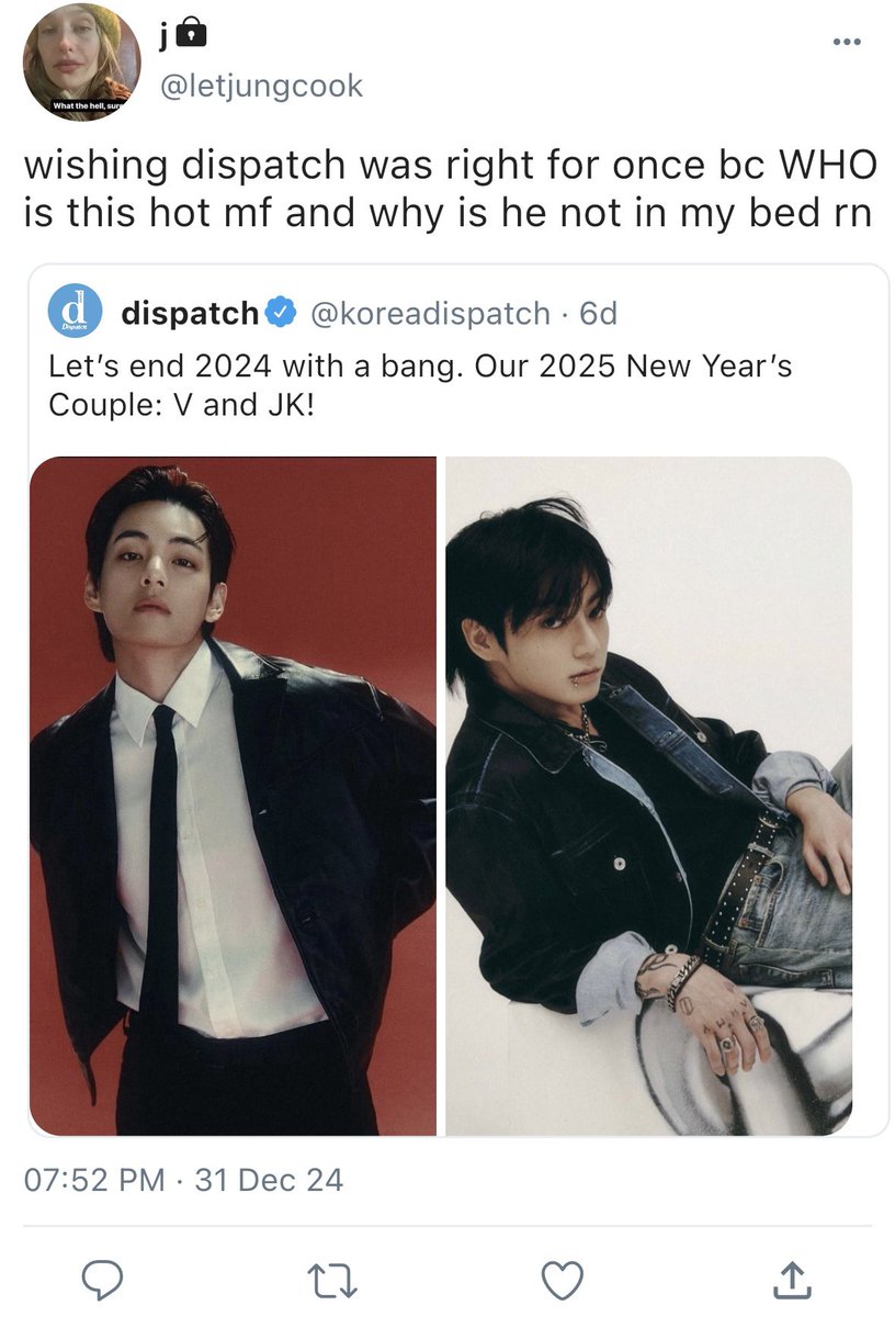 JEONBYULS's tweet photo. #taekookau taehyung is thrown for a loop when dispatch exposes his relationship for the 2025 new year.

but his so-called boyfriend, jeongguk, is actually a complete stranger. then his life gets a bit more interesting when they lean into the scandal anyway and begin fake dating https://t.co/DEOgsmVvOX