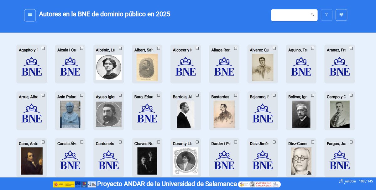 Y esta galería presenta un catálogo visual de los autores, donde se pueden explorar biografías, imágenes y enlaces a sus obras disponibles en la Biblioteca Digital Hispánica (bdh.bne.es/bnesearch/Inic…)
🔗 sociocav.usal.es/me/BNE2024/dat…