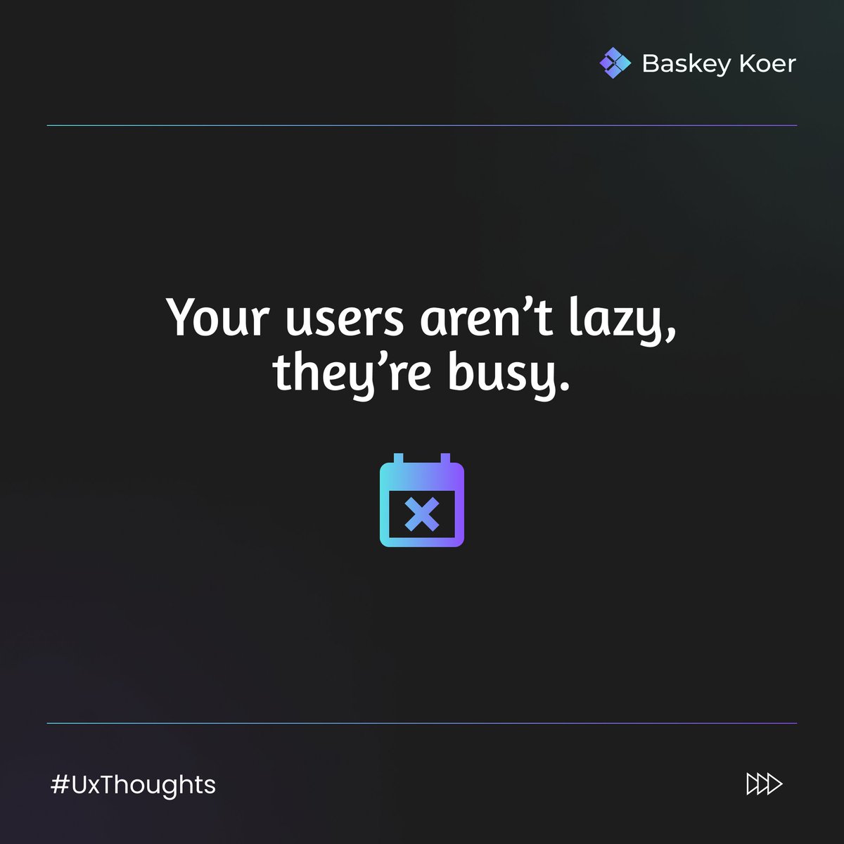 baskeykoer's tweet photo. Today's UX thought!
#koer #UXDesign #figmatips #uxthought https://t.co/Quh3hu78cC