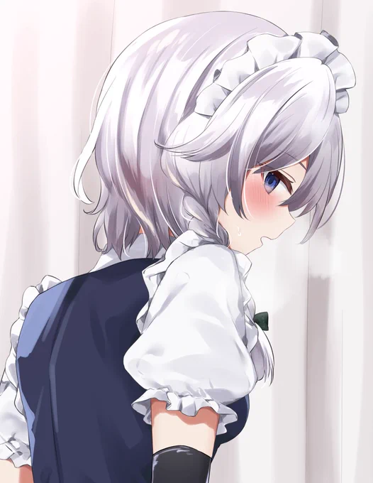 Skebのイラストわたしの中ではめちゃめちゃ出来がいいのでトリミングしたやつ貼らせてください咲夜さんです!! 