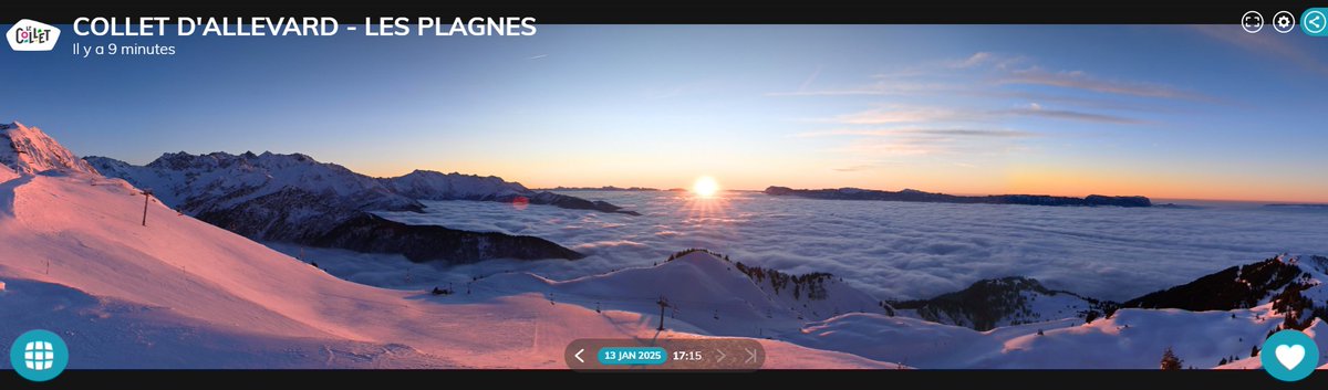 Une fin de journée comme on les aime 🌞
#webcam #tourisme #sunset 
<a href="/alpedhuez/">Alpe d'Huez</a> <a href="/Chamrousse1700/">Chamrousse</a>  <a href="/Collet_Allevard/">Le Collet d'Allevard</a> 
<a href="/Meteovilles/">Guillaume Séchet</a>  <a href="/meteofrance/">Météo-France</a> <a href="/MeteoExpress/">Météo Express</a> 
<a href="/skipass/">skipass</a> <a href="/SkiinfoFrance/">Skiinfo.fr</a>