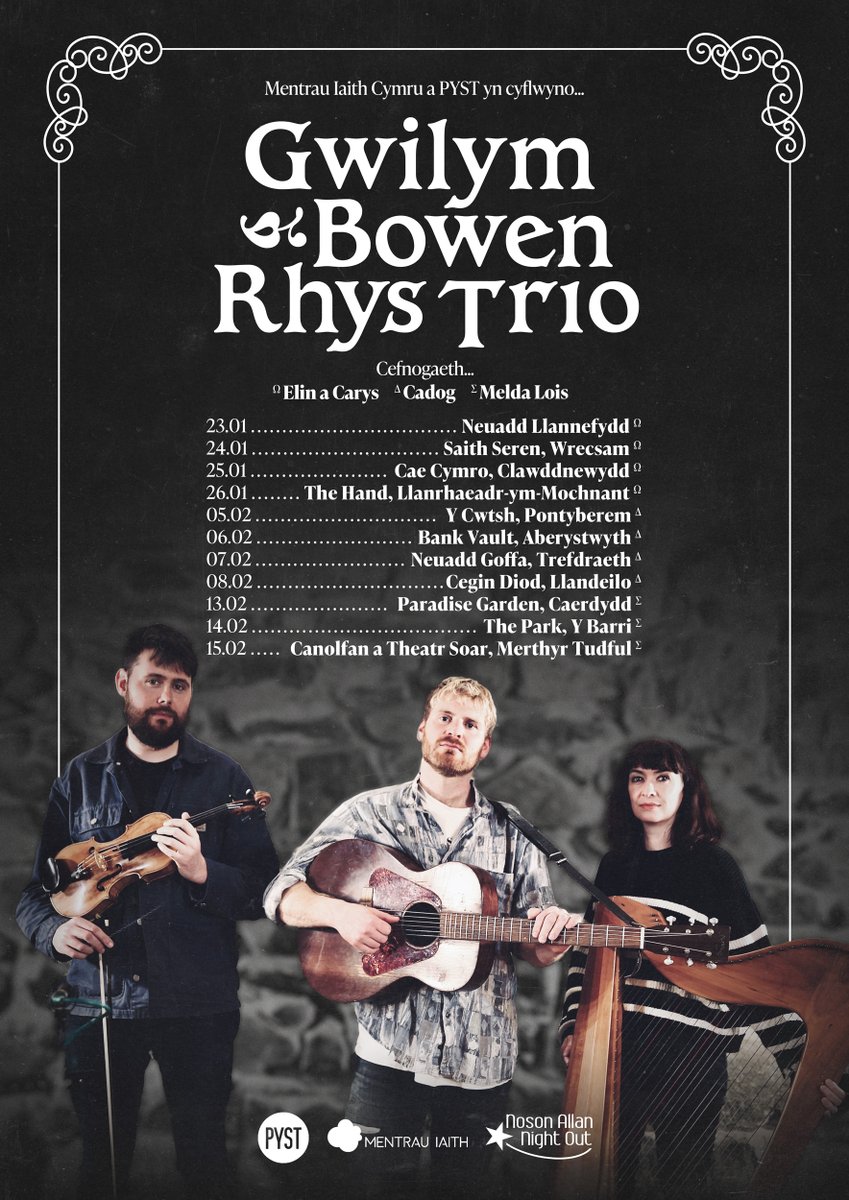 Menter Bro Morgannwg (@mibromorgannwg) on Twitter photo Cofia bod tocynnau ar gael am noson 'Gwilym Bowen Rhys Trio' / Melda Lois yn tafarn The Park, y Barri. Tickets only £10 for a great evening at The Park pub, in Barry on Friday 14 February at 7.30pm! Tickets : menterbromorgannwg.cymru
<a href="/LearnWelshBro/">LearnWelshBro</a> <a href="/mentrauiaith/">Mentrau Iaith</a> <a href="/NOutNAllan/">NightOut-NosonAllan</a> Cofia bod tocynnau ar gael am noson 'Gwilym Bowen Rhys Trio' / Melda Lois yn tafarn The Park, y Barri. Tickets only £10 for a great evening at The Park pub, in Barry on Friday 14 February at 7.30pm! Tickets : menterbromorgannwg.cymru
<a href="/LearnWelshBro/">LearnWelshBro</a> <a href="/mentrauiaith/">Mentrau Iaith</a> <a href="/NOutNAllan/">NightOut-NosonAllan</a>