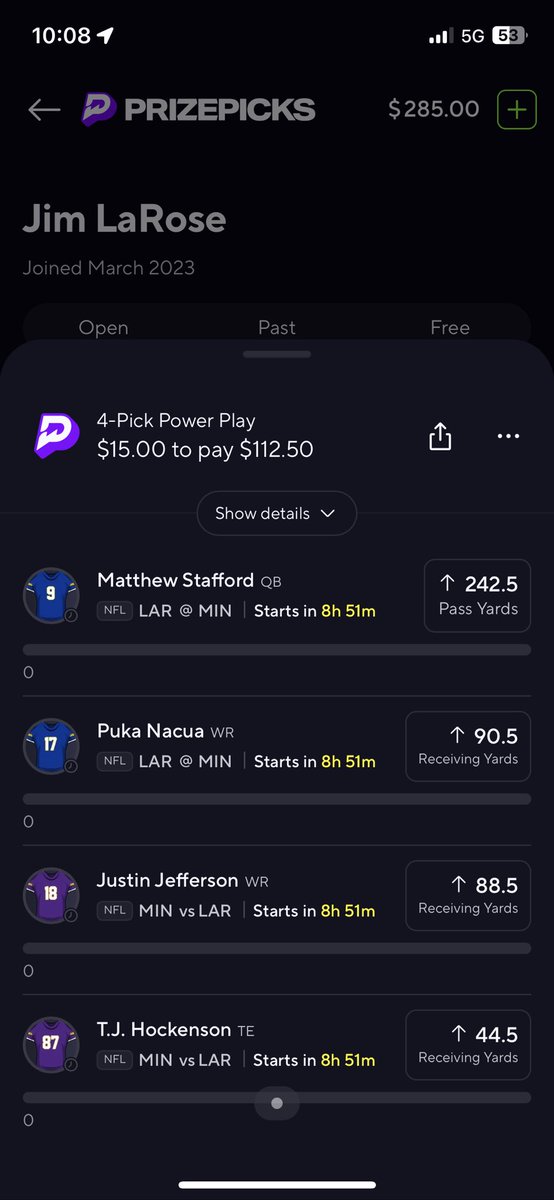 Billy060921's tweet photo. NFL WILDCARD FREE PLAY⚡️🚨
-Stafford/Puka:great matchup where rams should have to throw
-Jefferson: Playoff Jettas, not over complicating it.
-Hock: AMAZING matchup and has been known to go off in the playoffs 
#nfl #nflprizepicks #nflplayerprops #NFLWildCardWeekend #nflbets https://t.co/KJB6amnKeG