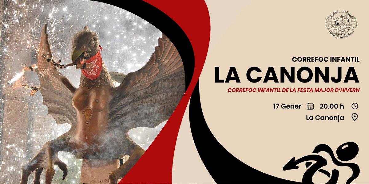 Que estiguem a l’hivern no vol dir que no hi hagi festes majors, així que apunteu! 🗒️💥

Aquest divendres anem cap a La Canonja al seu correfoc infantil. Ens veiem a les 20h a la plaça de la Raval amb el @balldiableslacanonja per entrar en calor! 🔥