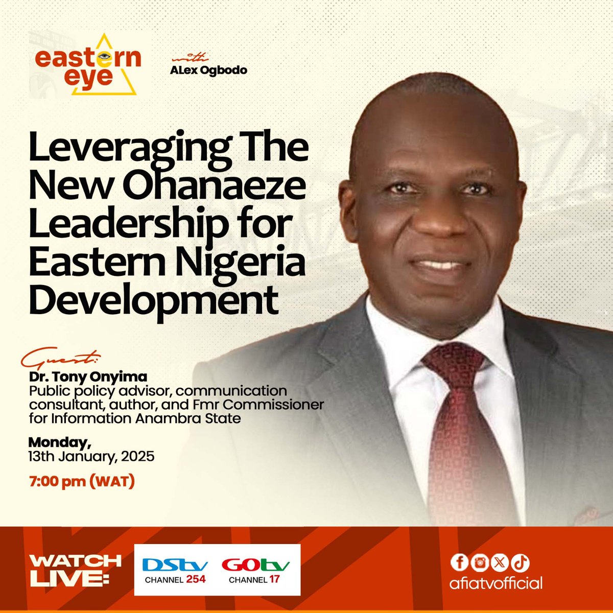 TheEastern_Eye1's tweet photo. With a new Leadership of Ohanaeze Ndi gbo Worldwide now in place, what should Ndi Igbo expect from the Senator John Azuta Mbata led executive? Join @alexogbodo1   on @AfiaTvOfficial by 7pm tonight featuring Dr. Tony Onyima and Ozo Igbonekwu Ogazimorah providing perspectives. https://t.co/z2lWXgYNq2
